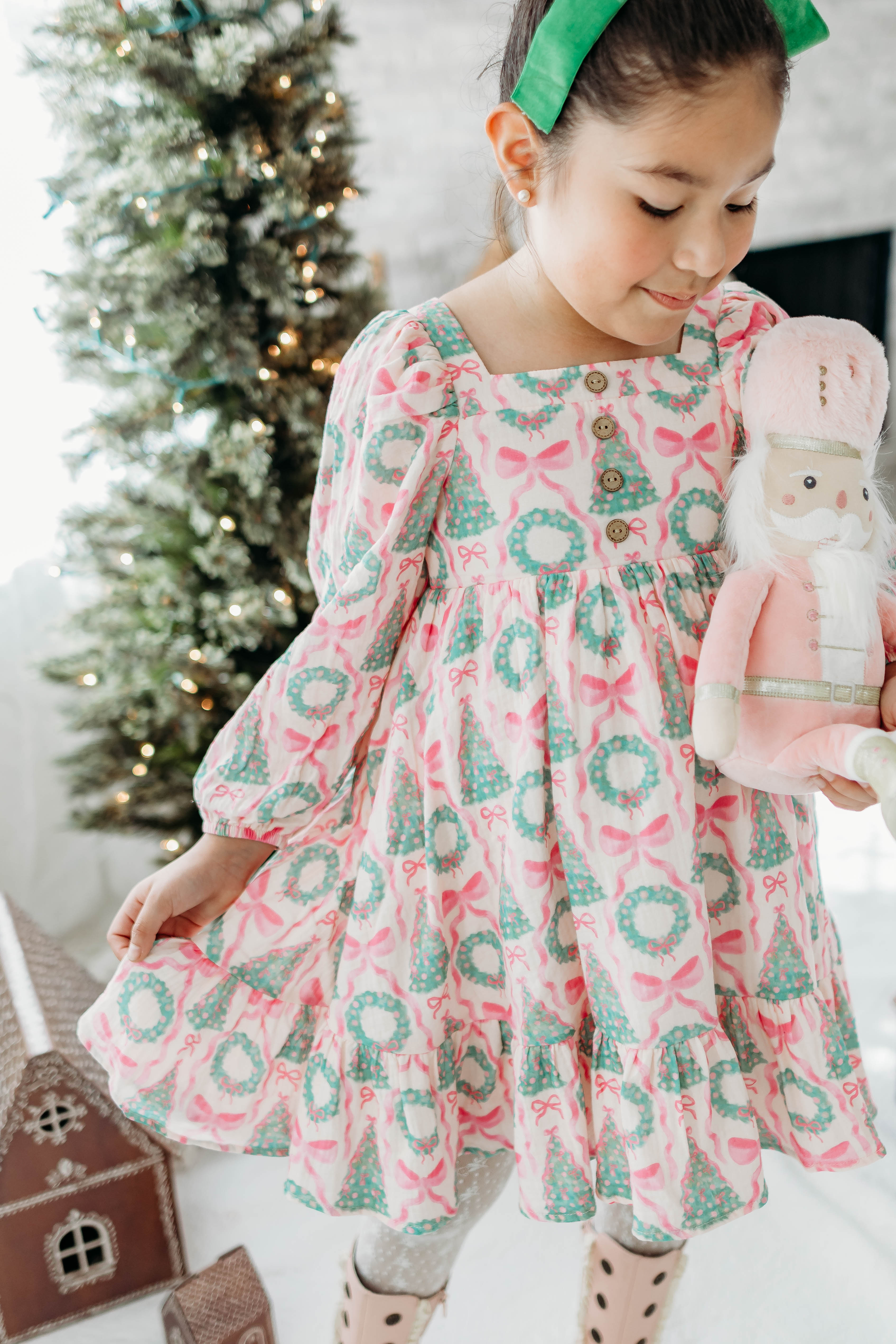 Puff Sleeve Gauze Dress - Wreath & Wonder (Pre-Order)