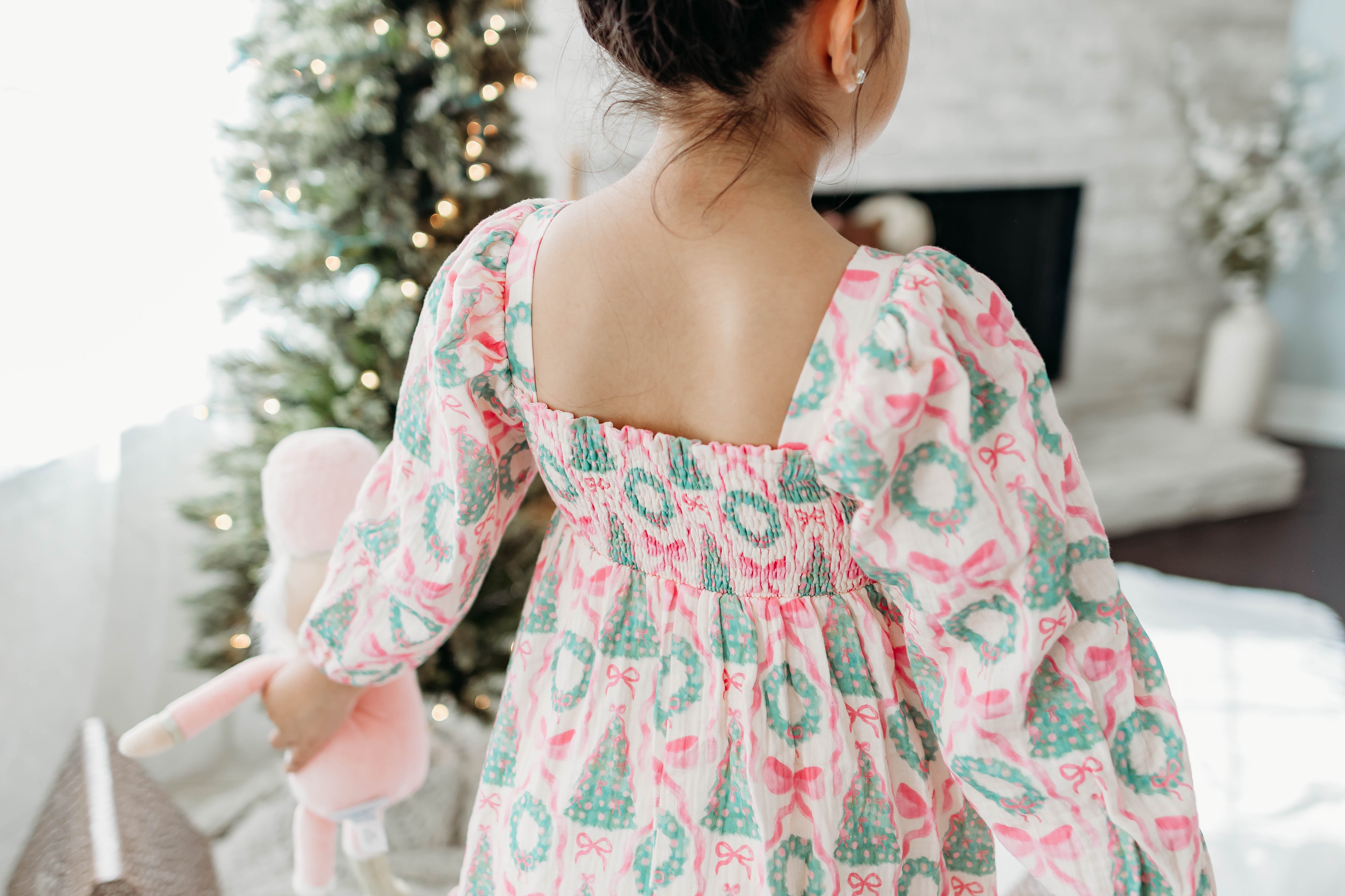 Puff Sleeve Gauze Dress - Wreath & Wonder (Pre-Order)