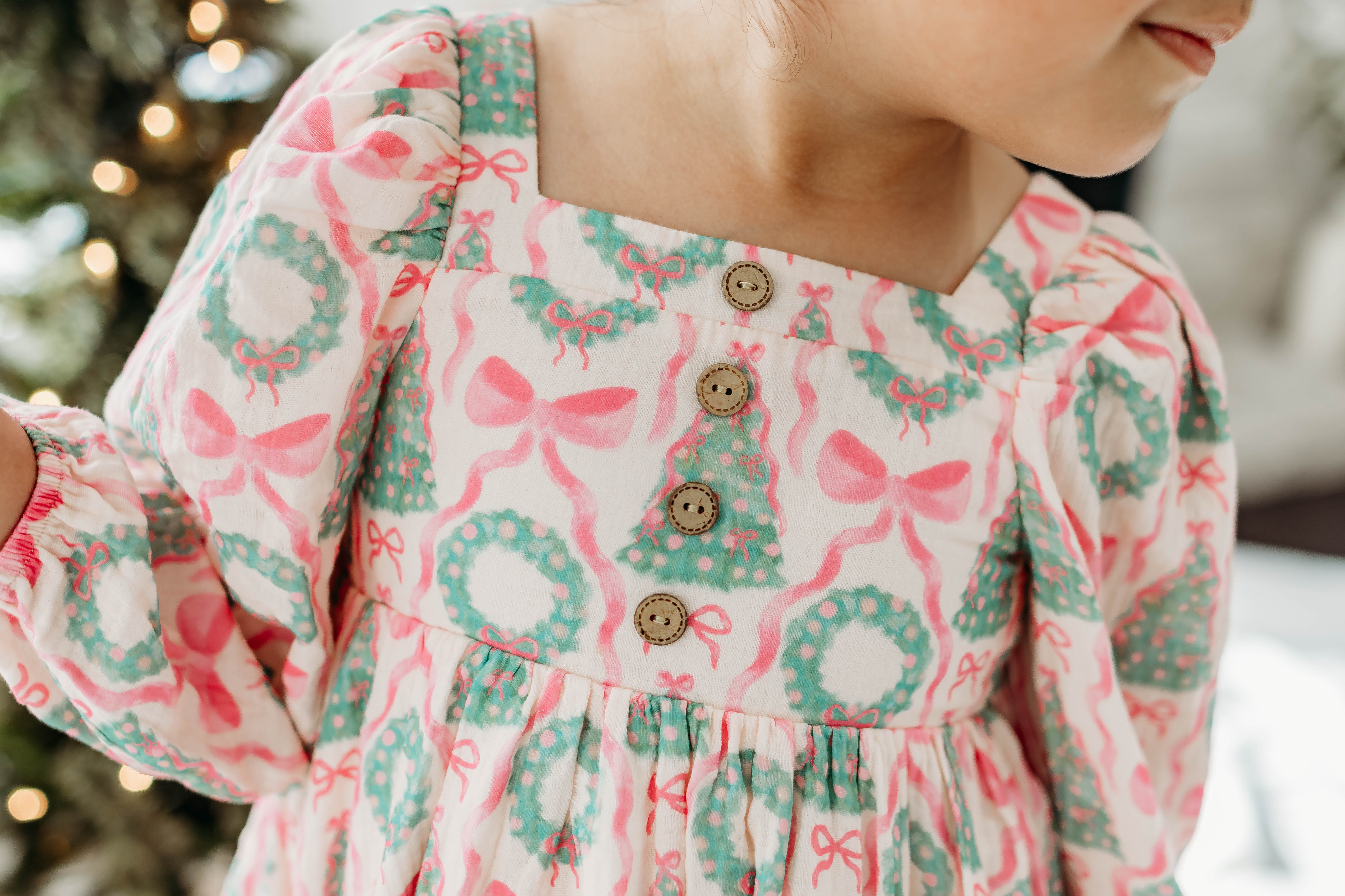 Puff Sleeve Gauze Dress - Wreath & Wonder (Pre-Order)
