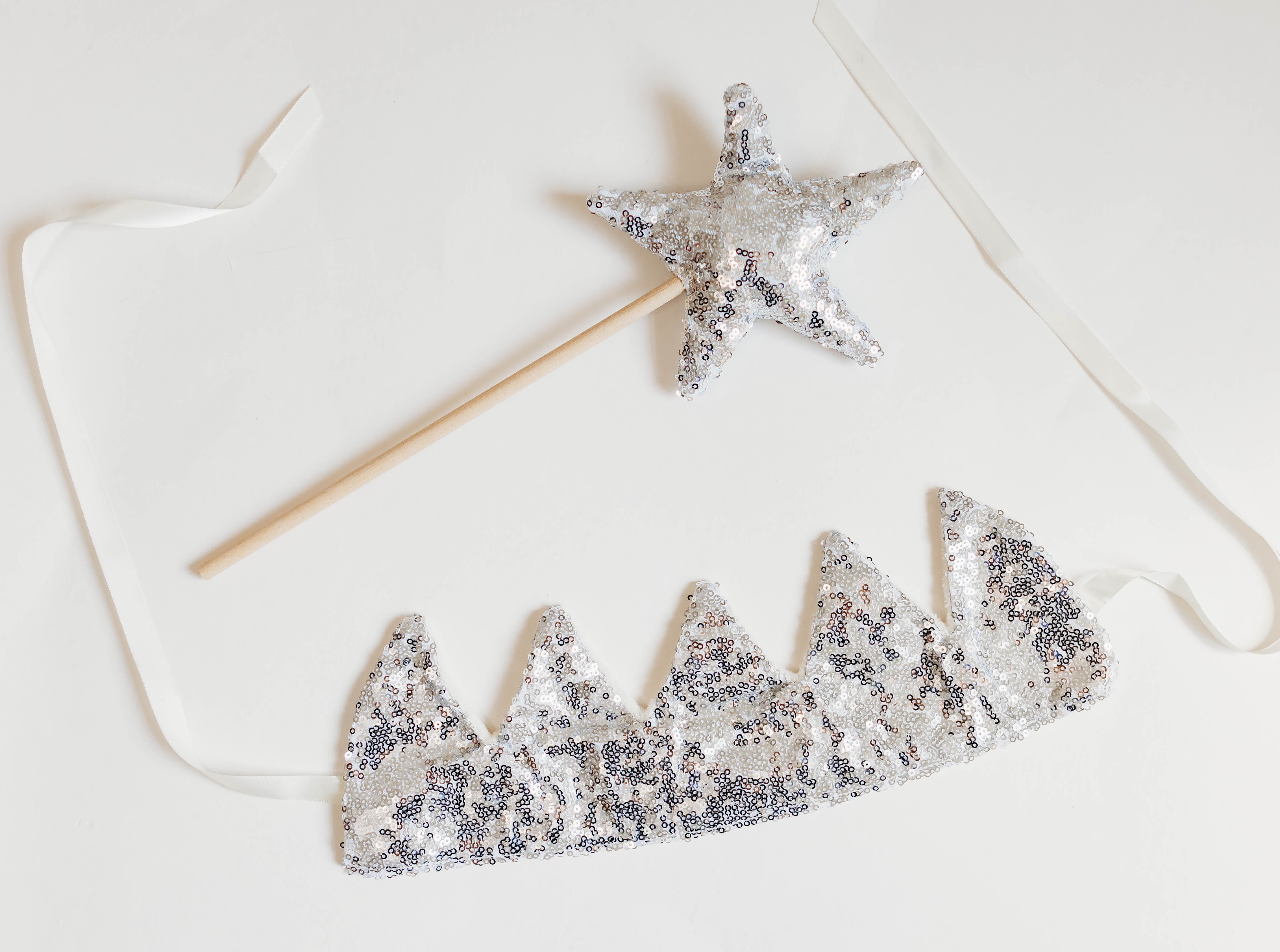 Sequin Birthday Crown and Wand Set