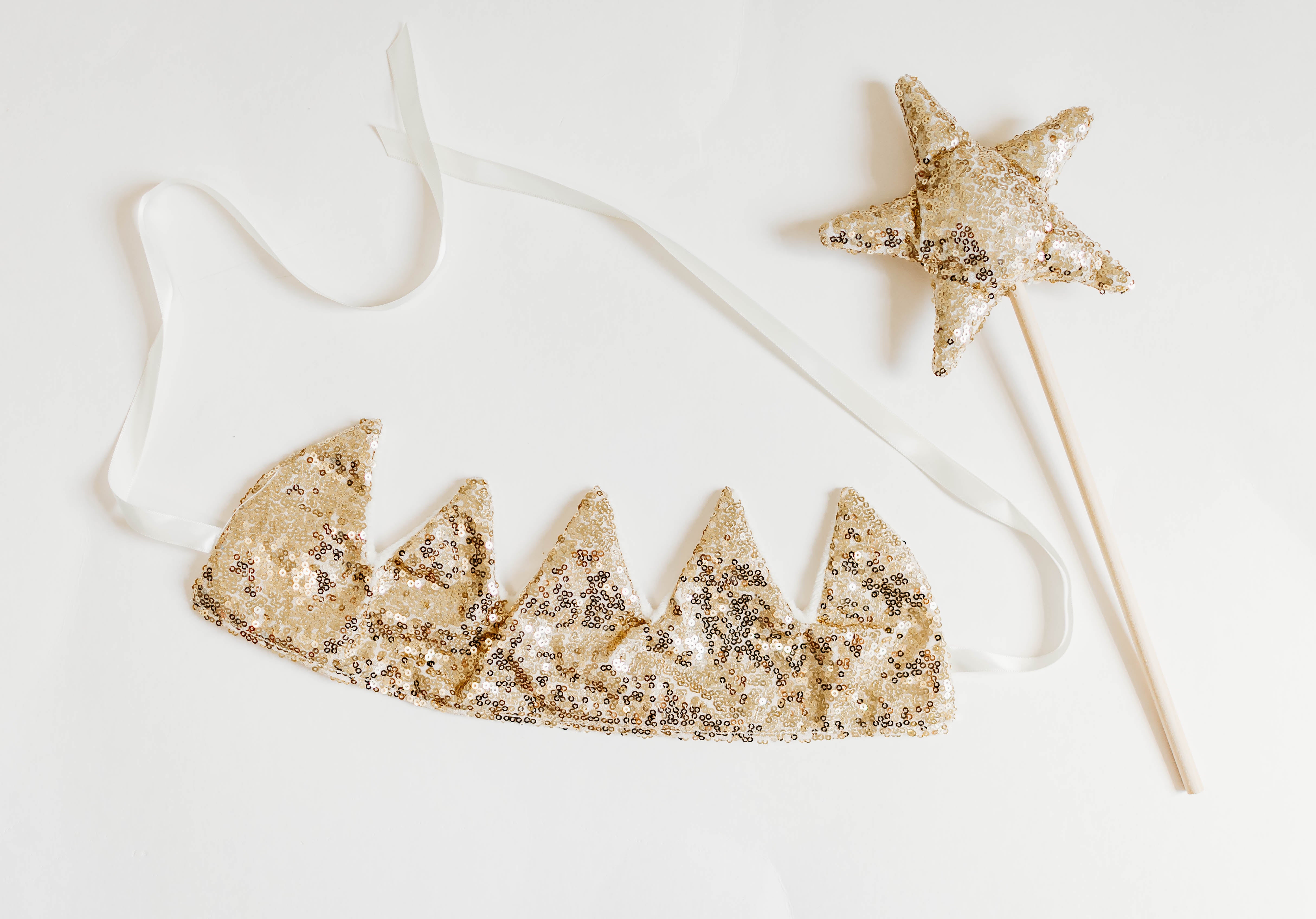 Sequin Birthday Crown and Wand Set