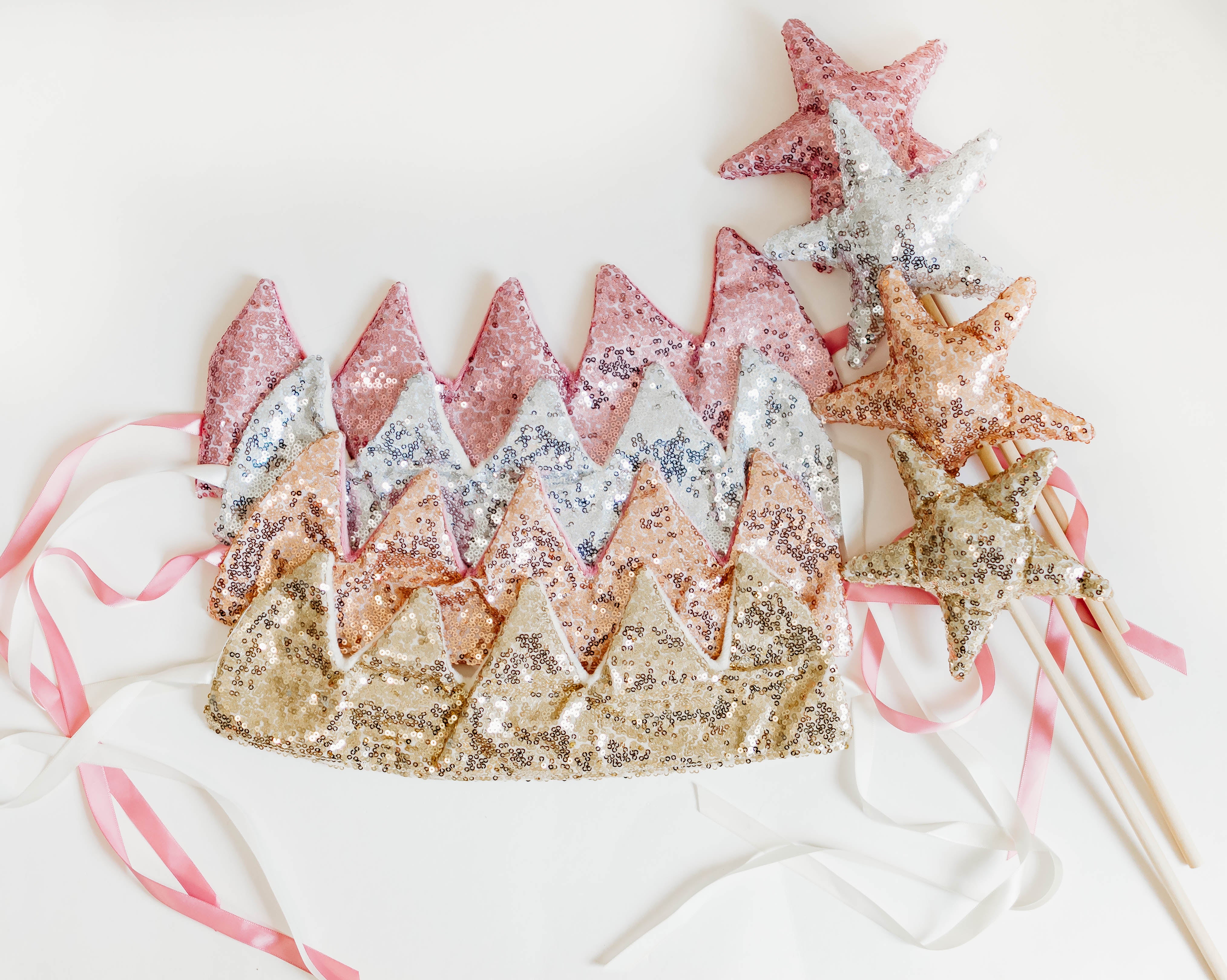 Sequin Birthday Crown and Wand Set