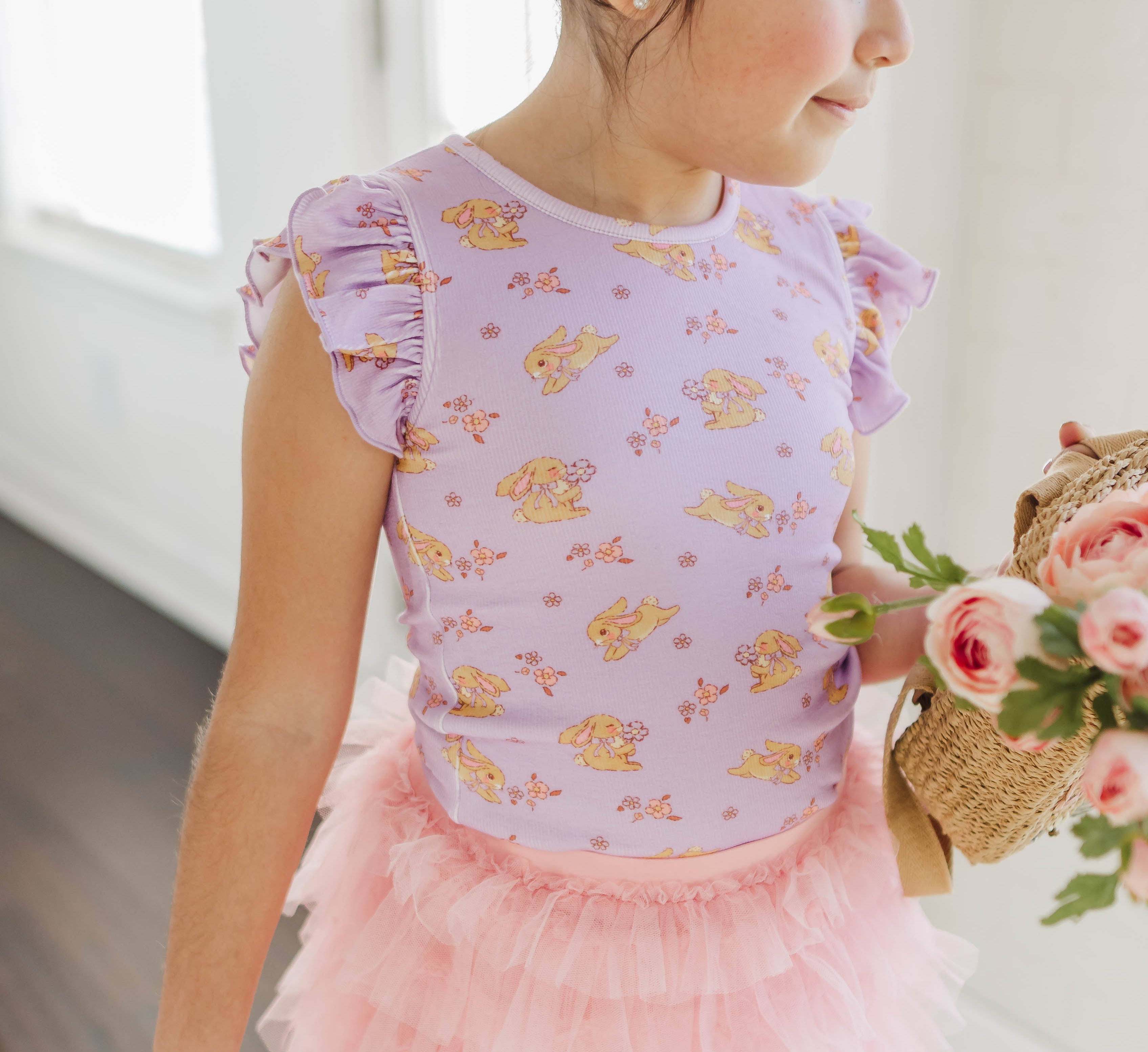 Ribbed Ruffle Top - Cottontail Garden