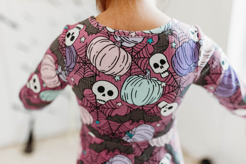 Elara Knit Ribbed Dress - Monster Mash