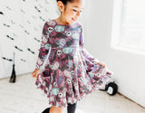 Elara Knit Ribbed Dress - Monster Mash