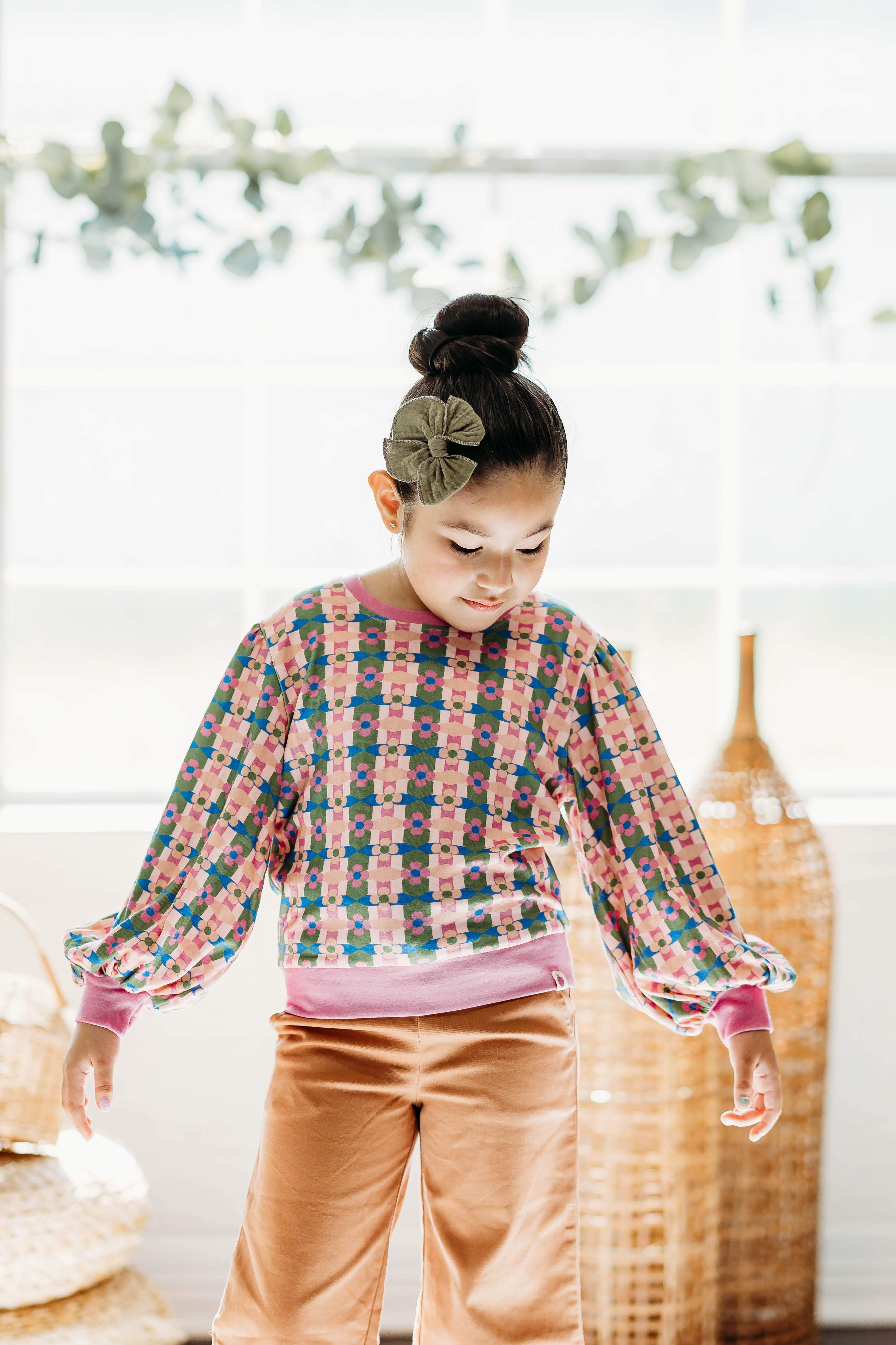 Opal Puff Sleeve Sweater - Flower Child