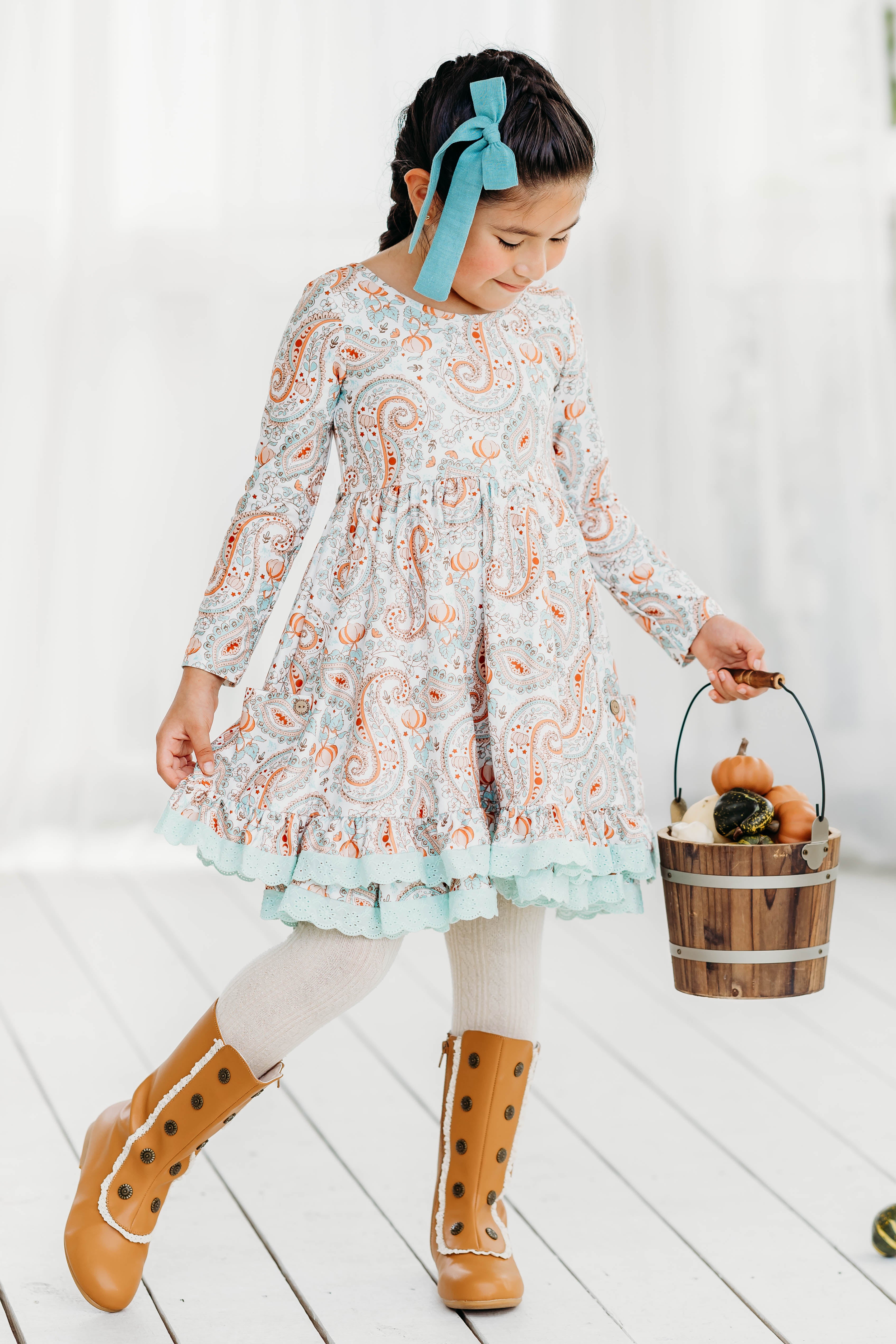 Myra Knit Dress -Paisley Pumpkin Delight