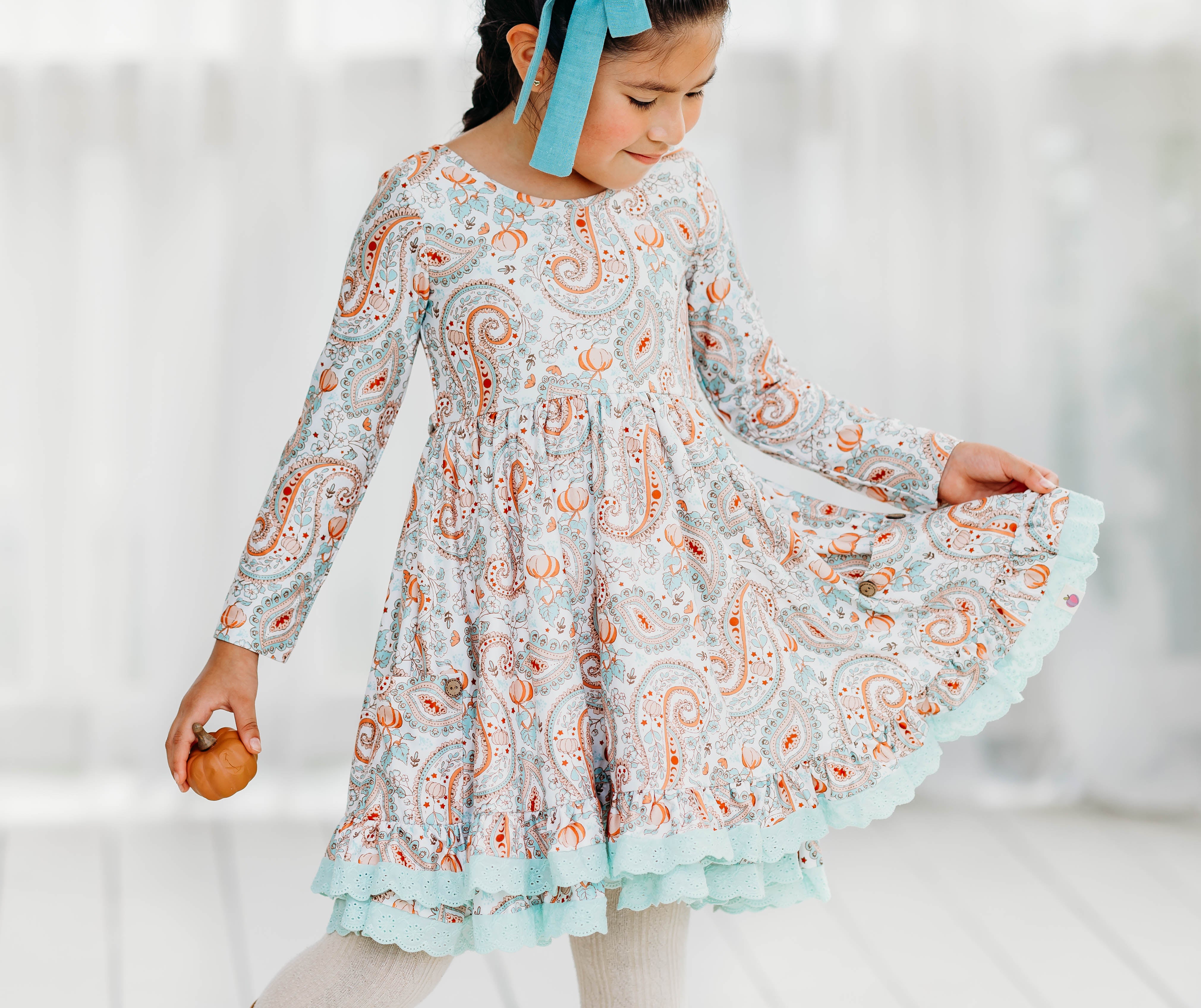 Myra Knit Dress -Paisley Pumpkin Delight