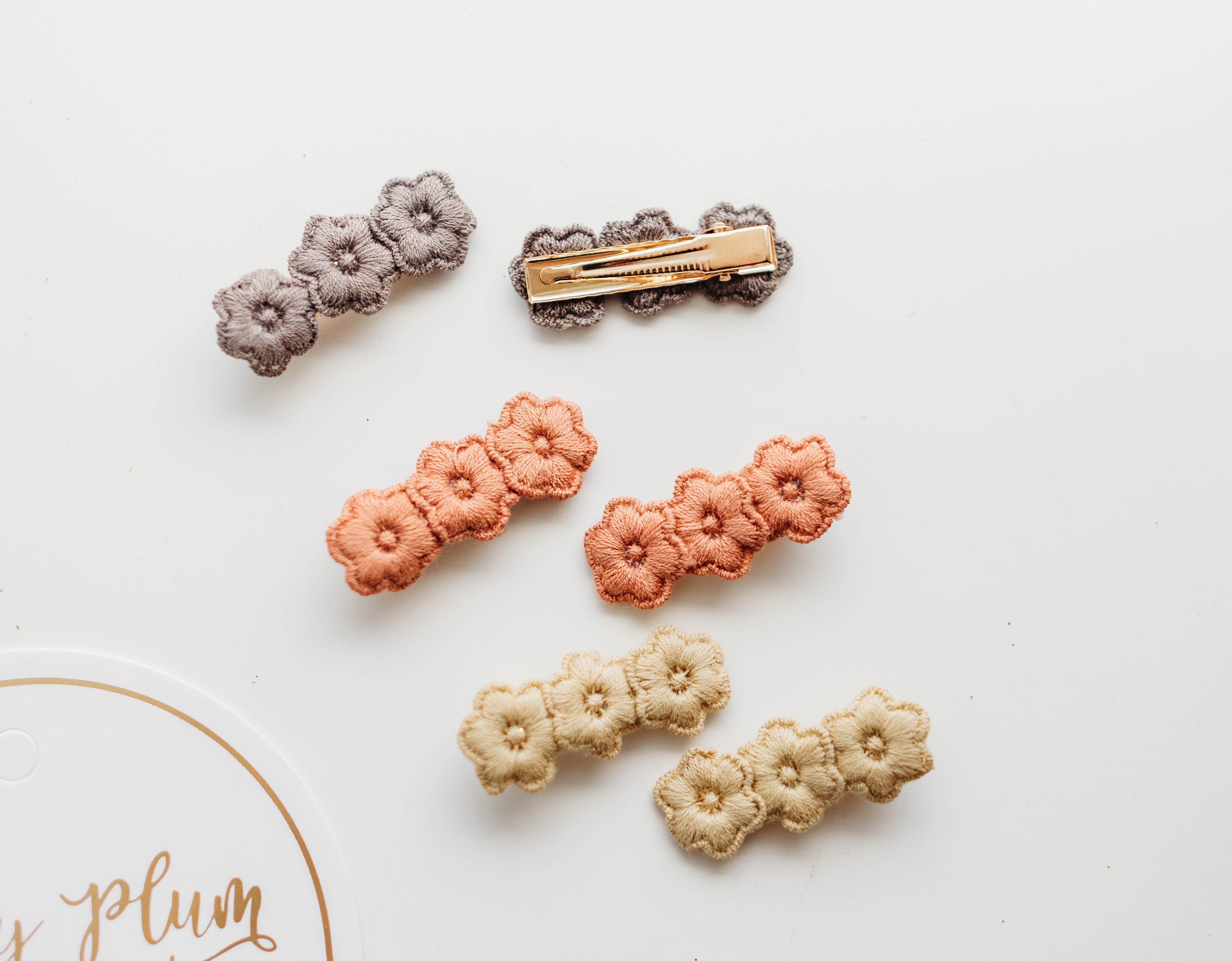 Embroidery Hair Clip Set - Autumn Aurora