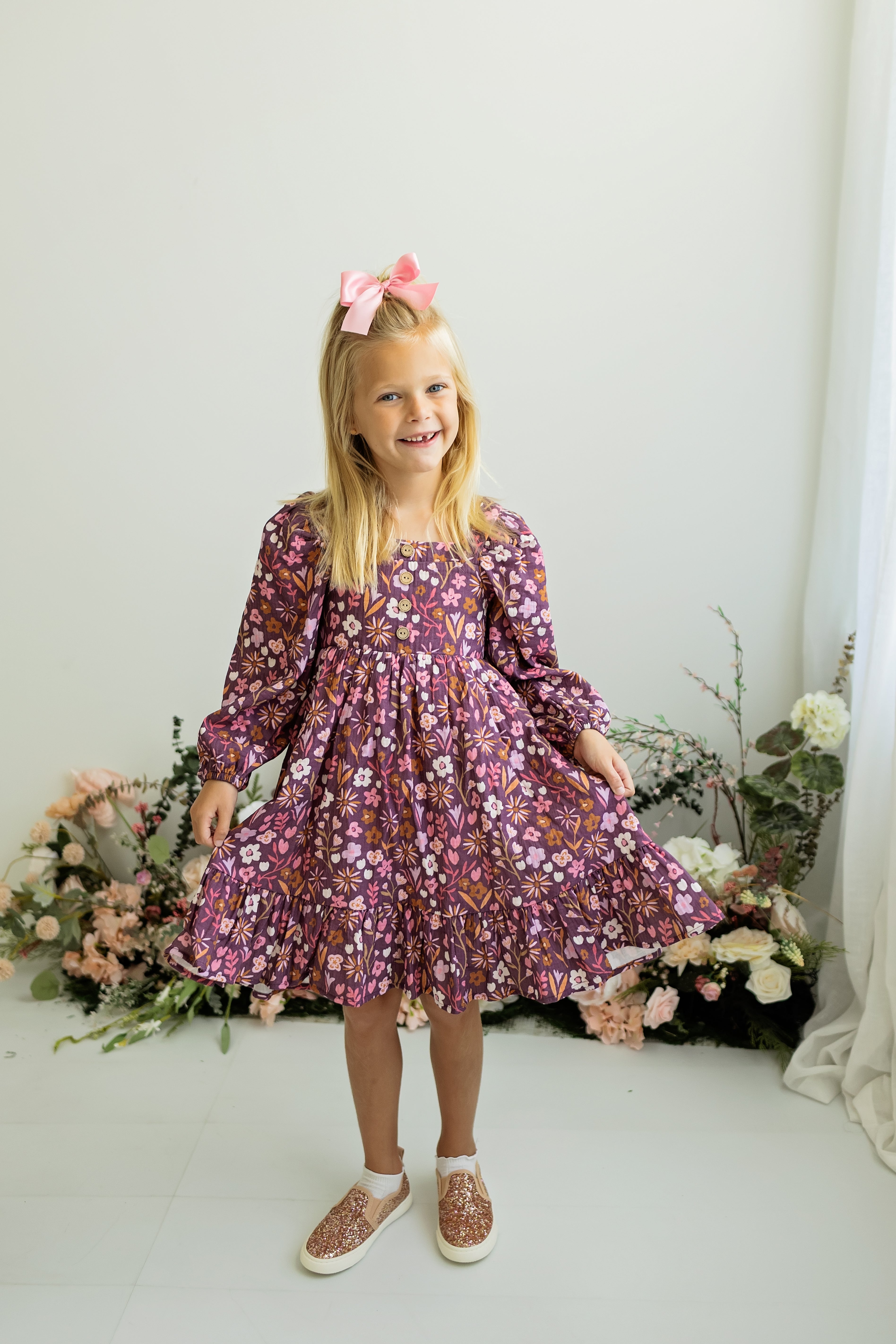 Puff Sleeve Gauze Dress - Amethyst Rose