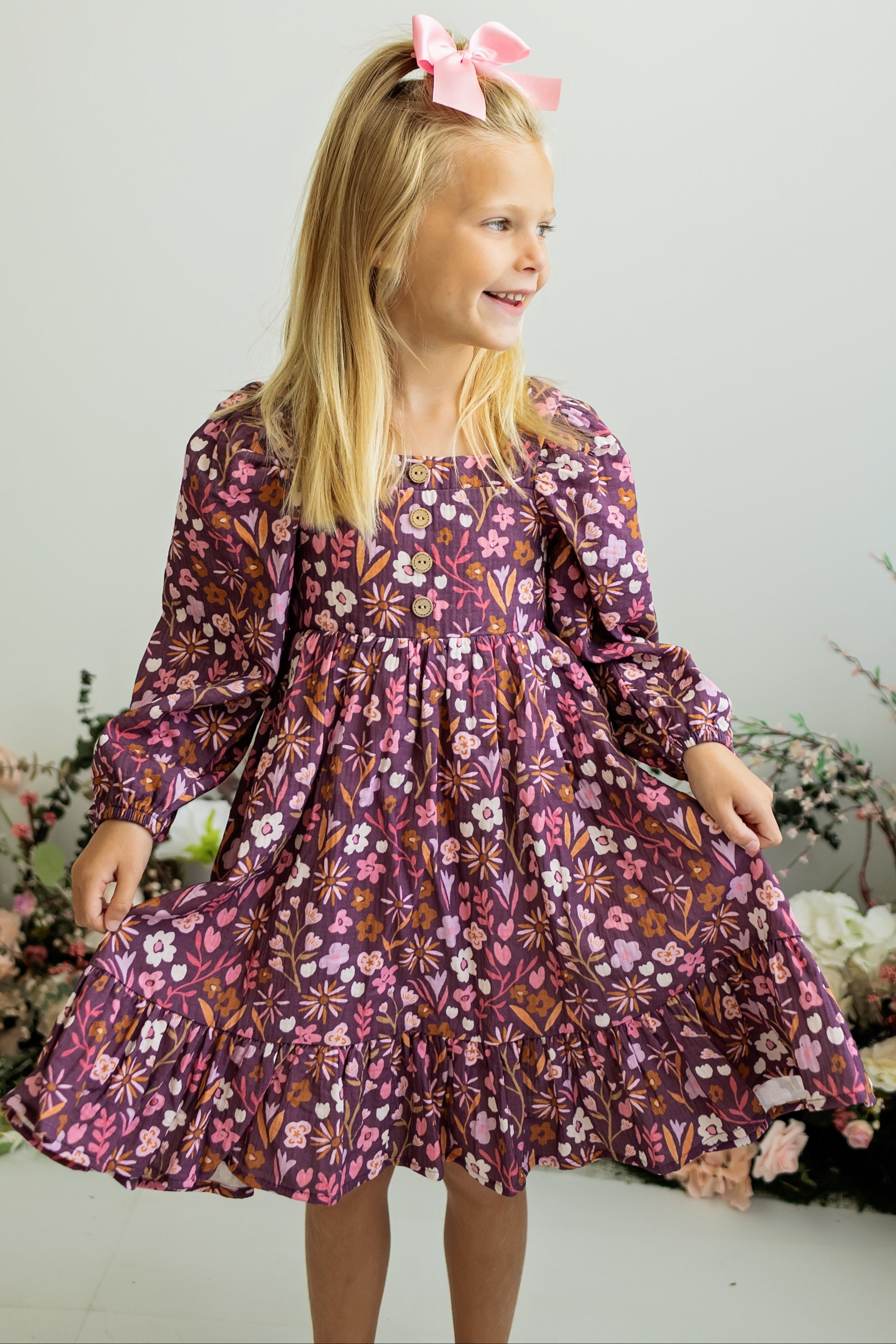 Puff Sleeve Gauze Dress - Amethyst Rose