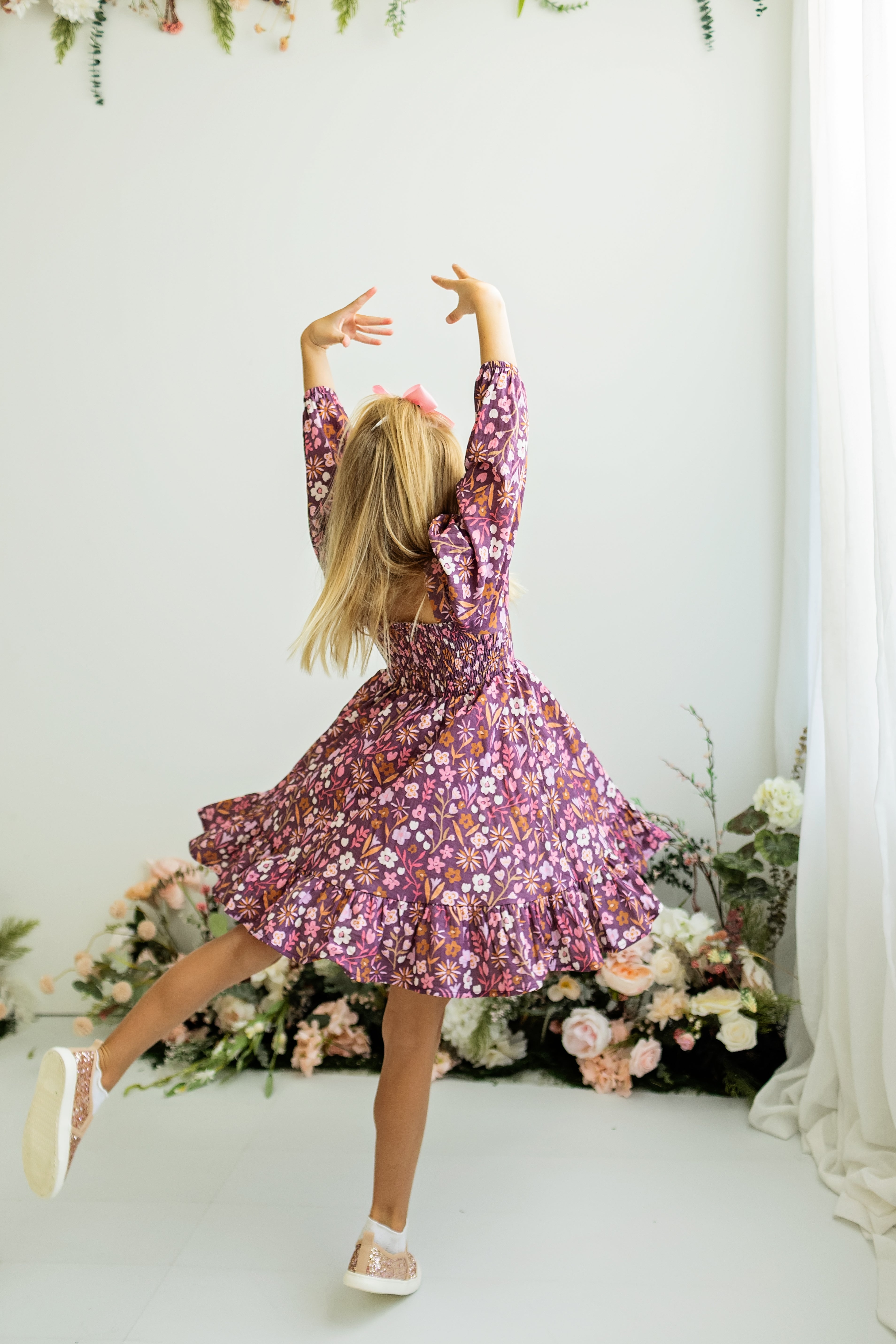 Puff Sleeve Gauze Dress - Amethyst Rose