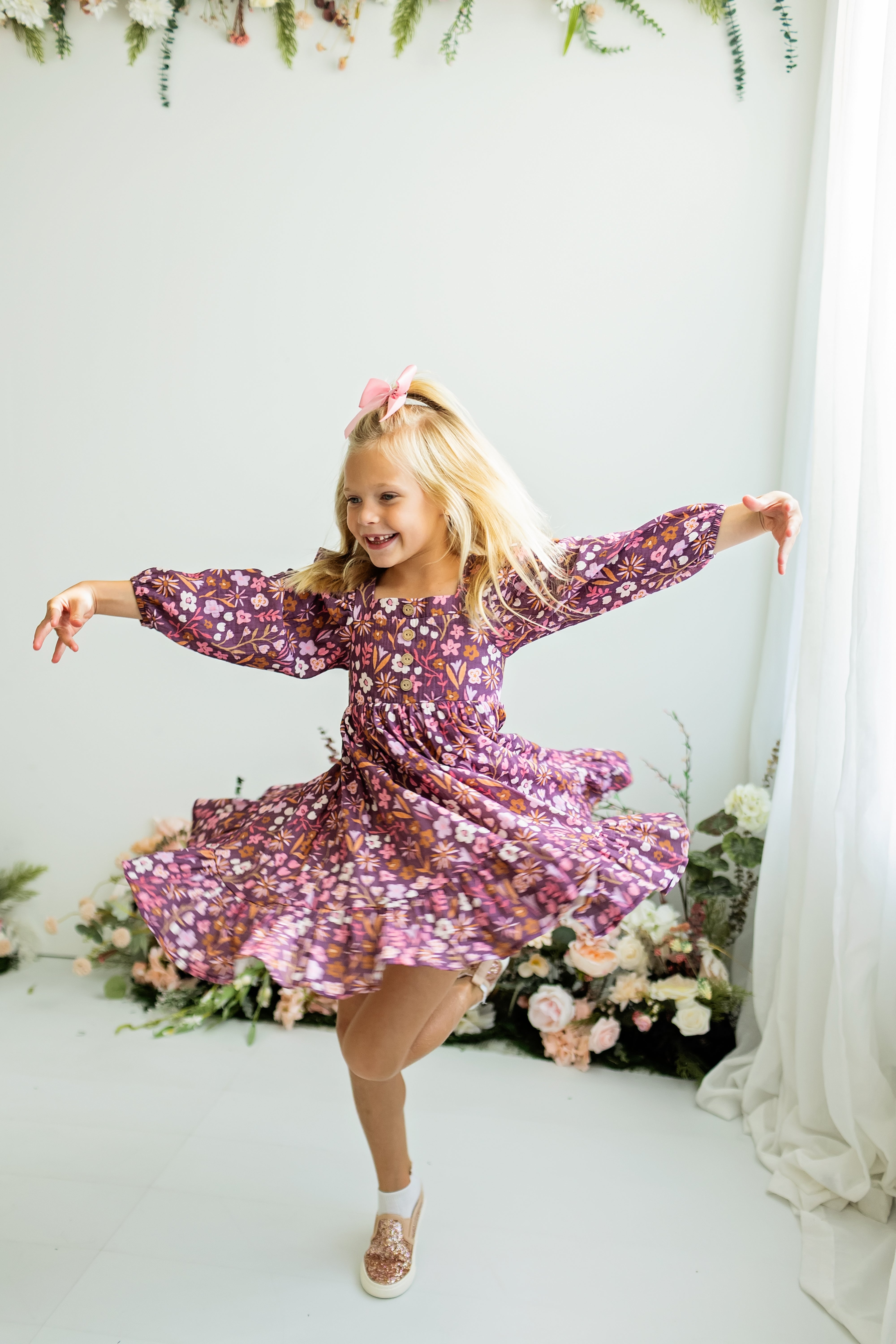 Puff Sleeve Gauze Dress - Amethyst Rose