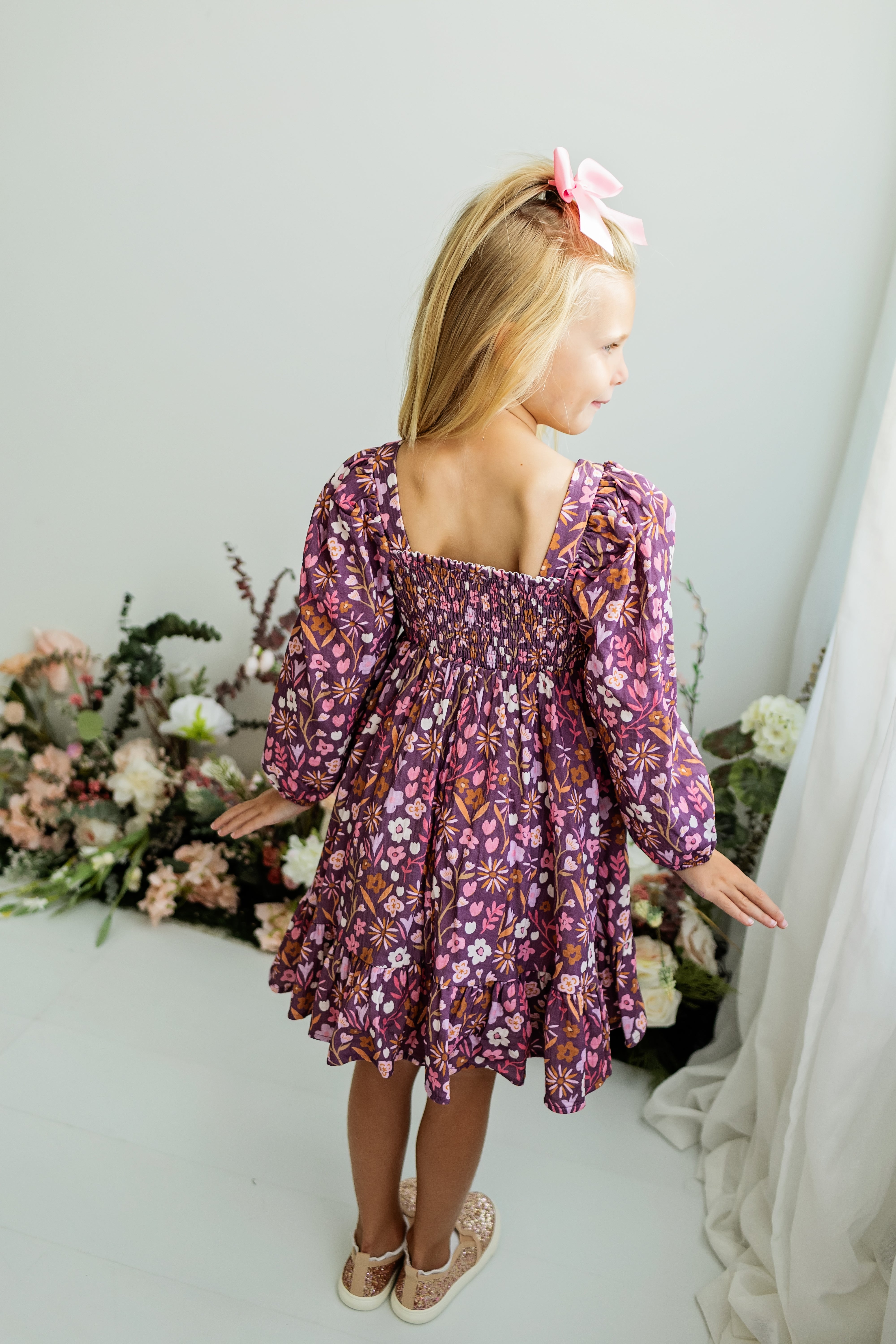 Puff Sleeve Gauze Dress - Amethyst Rose