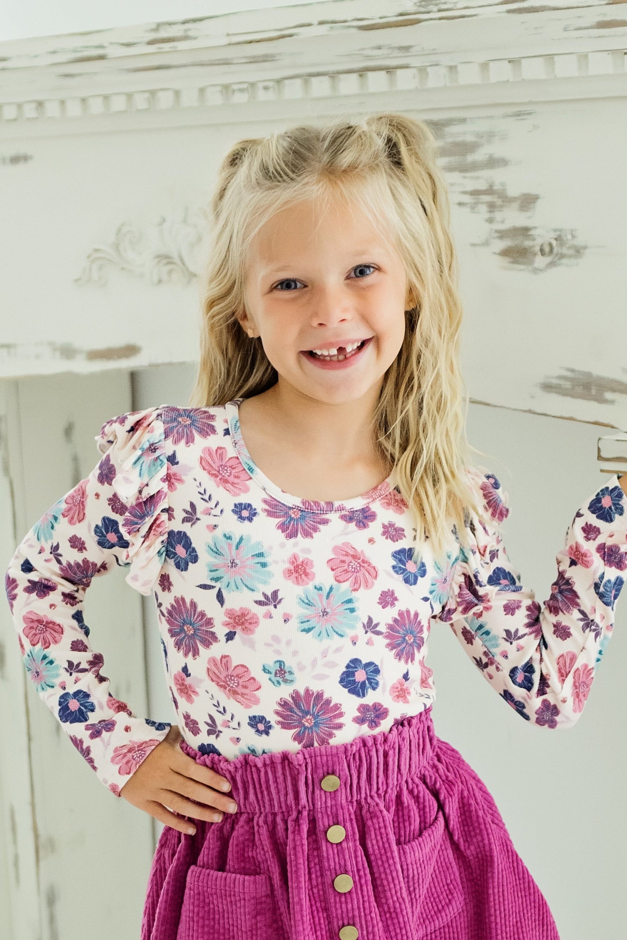 Ribbed Ruffle Top - Jewelbloom