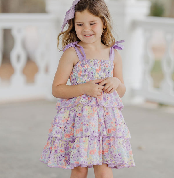 Cheeky Plum Pink And Gold Floral Dress 5T