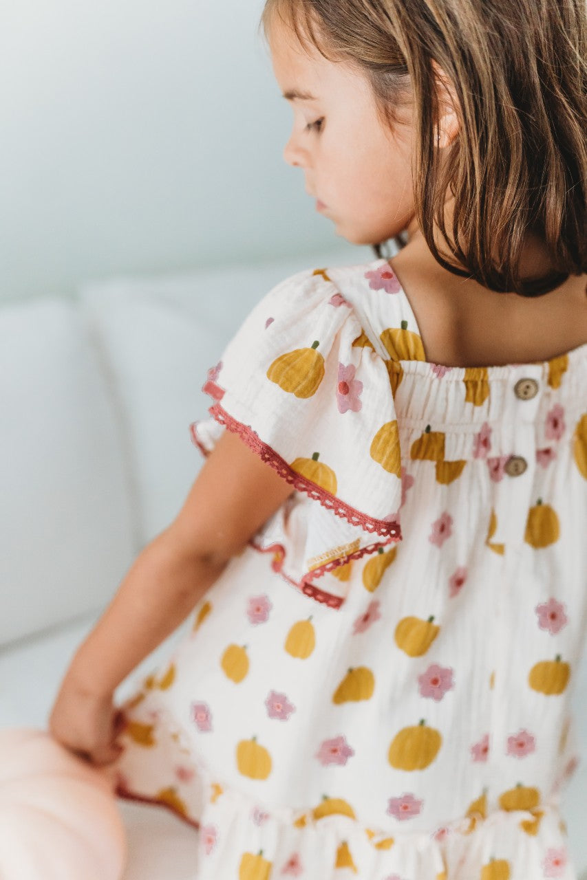 Nora Dress - Petal Patch Pumpkin