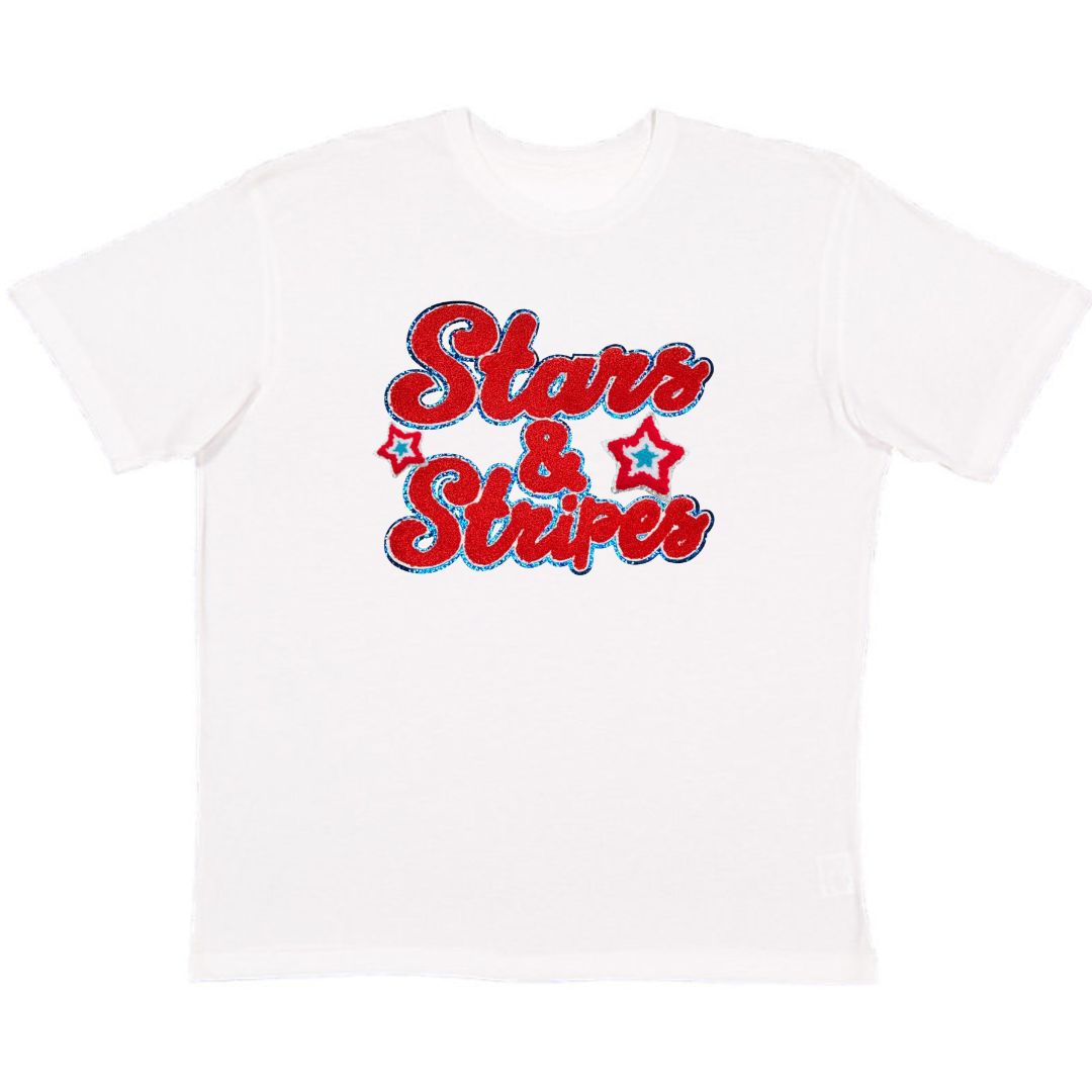 Women's Sweet Wink Stars and Stripes Patch T-Shirt