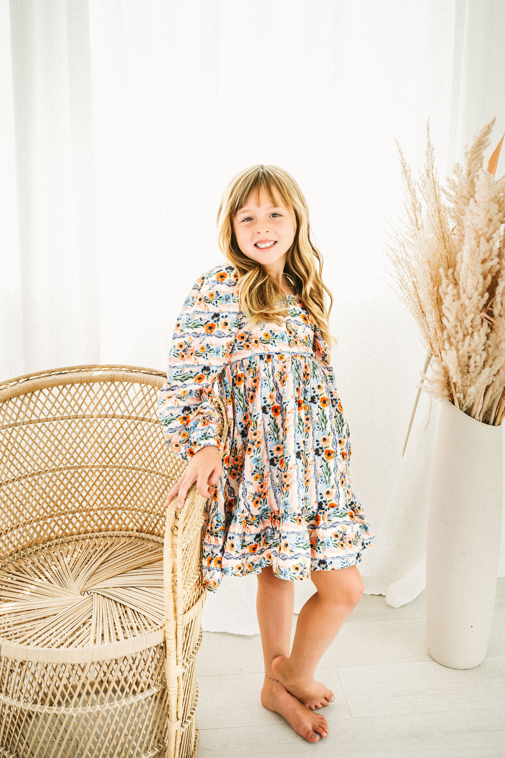 Puff Sleeve Gauze Dress - Everlasting Bloom (Pre-Order)