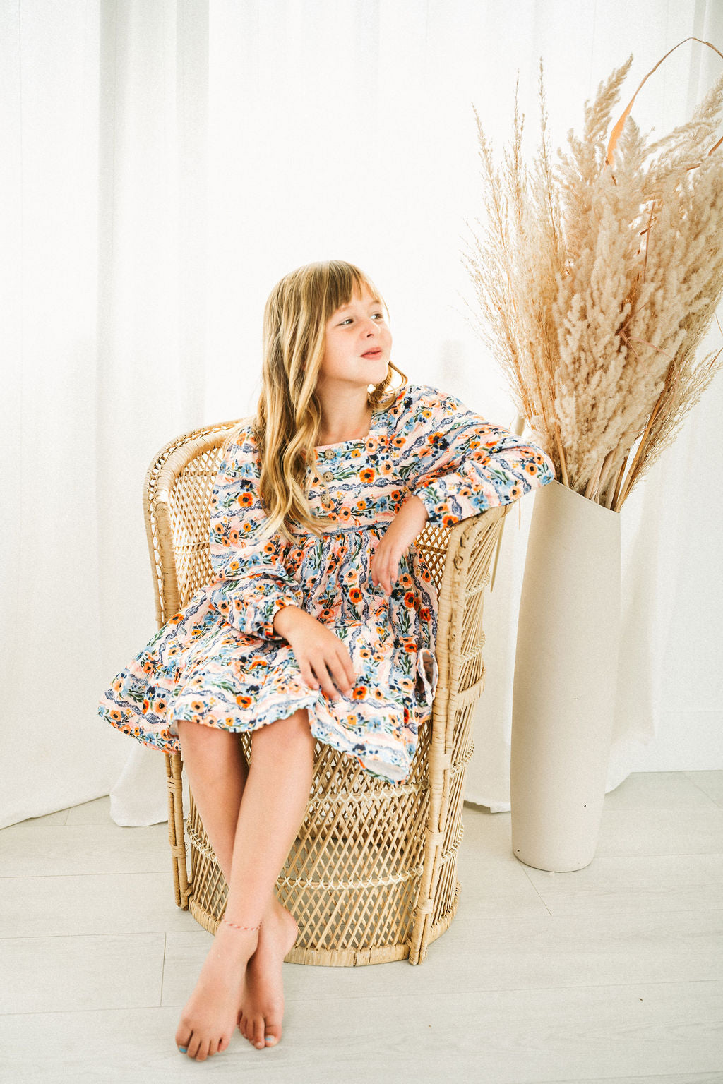 Puff Sleeve Gauze Dress - Everlasting Bloom (Pre-Order)