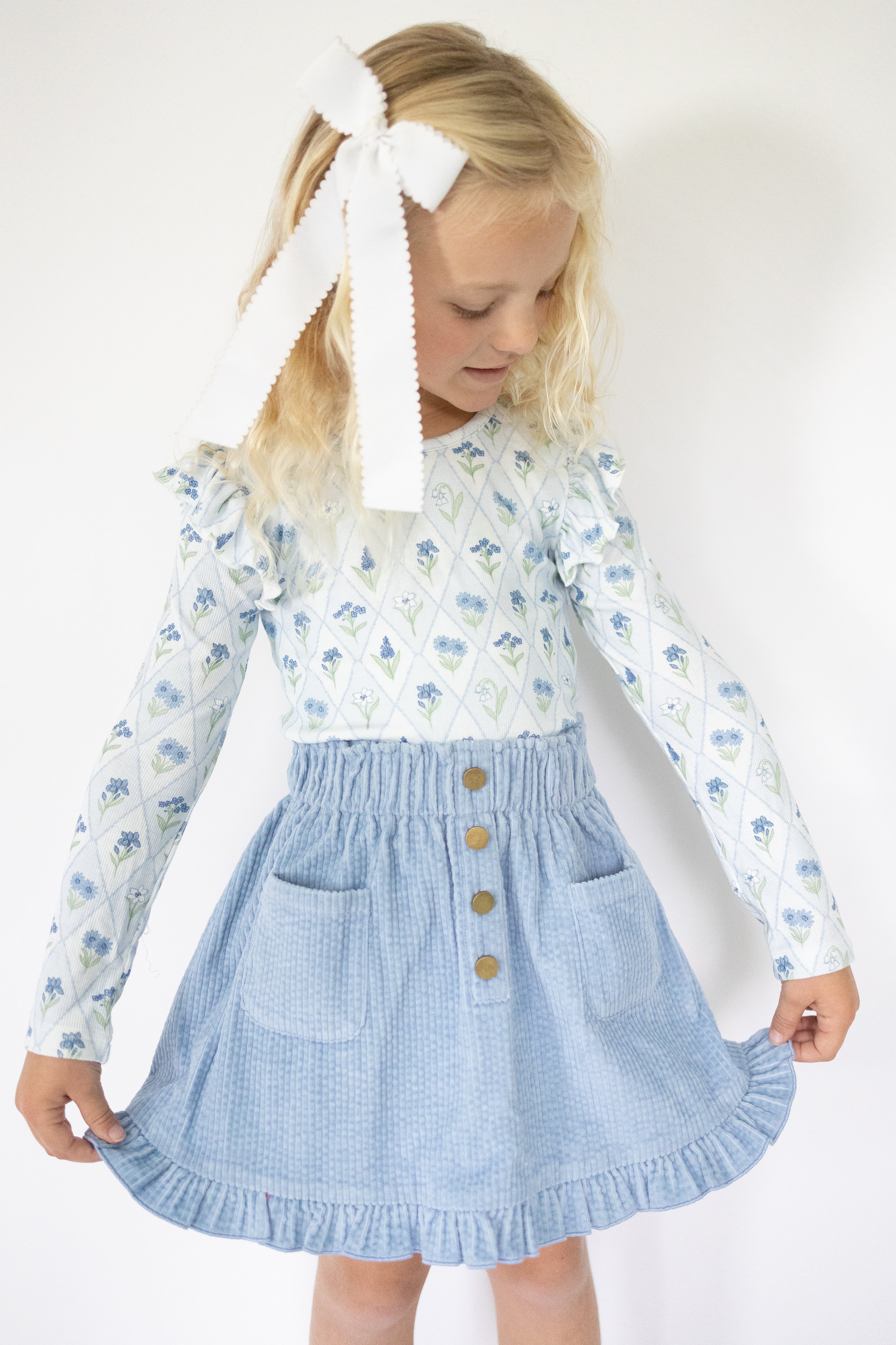 Vienna Corduroy Skirt - Skyloom (Pre-Order)