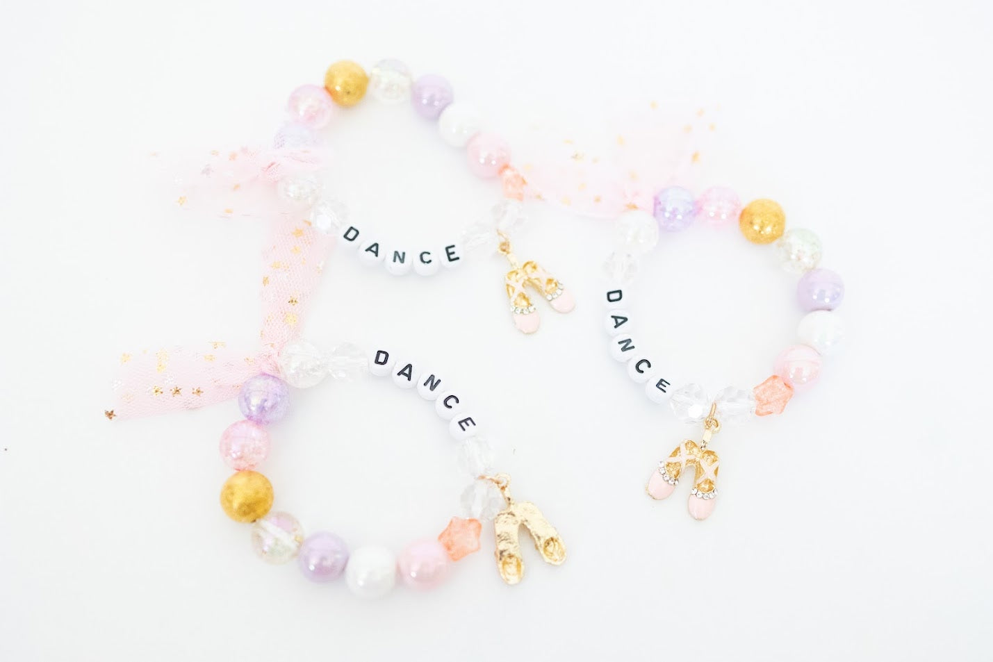 Crushed Glass Bead Stretch Bracelet - Dance