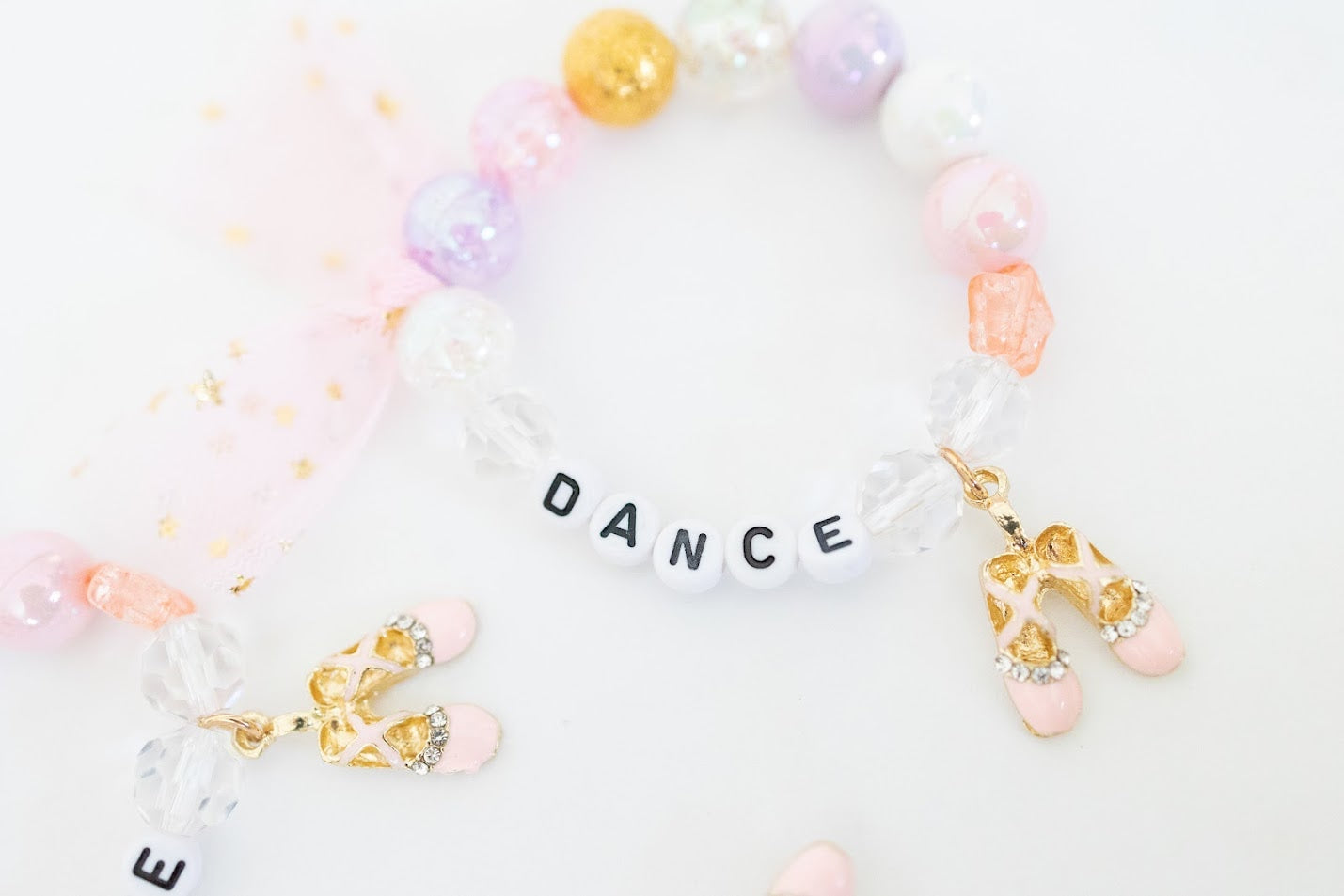 Crushed Glass Bead Stretch Bracelet - Dance