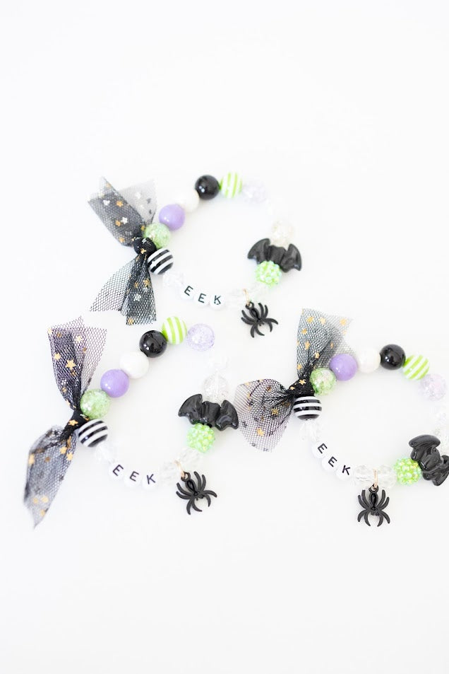Crushed Glass Bead Stretch Bracelet - Eek