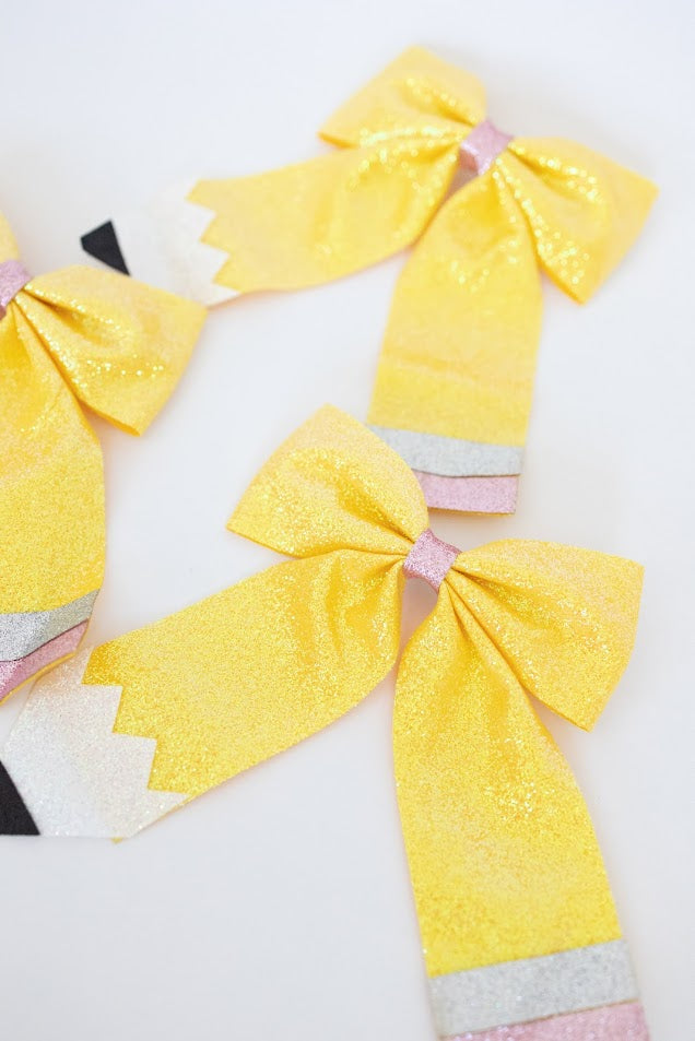 Coquette Glitter Pencil Bow