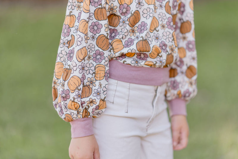 Opal Puff Sleeve Sweater - Autumn Whimsy Bloom