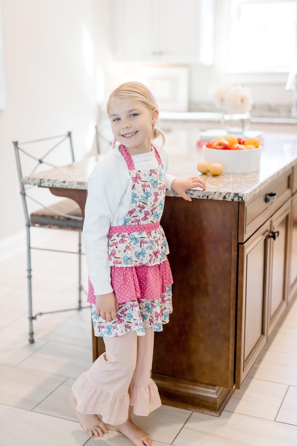 Kid's Ruffle Apron - Cup Of Cheer