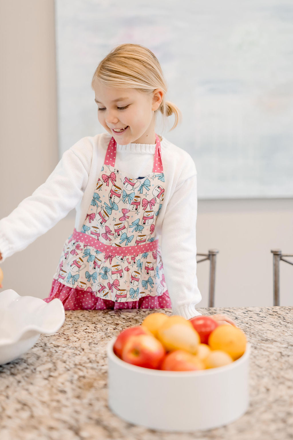 Kid's Ruffle Apron - Cup Of Cheer