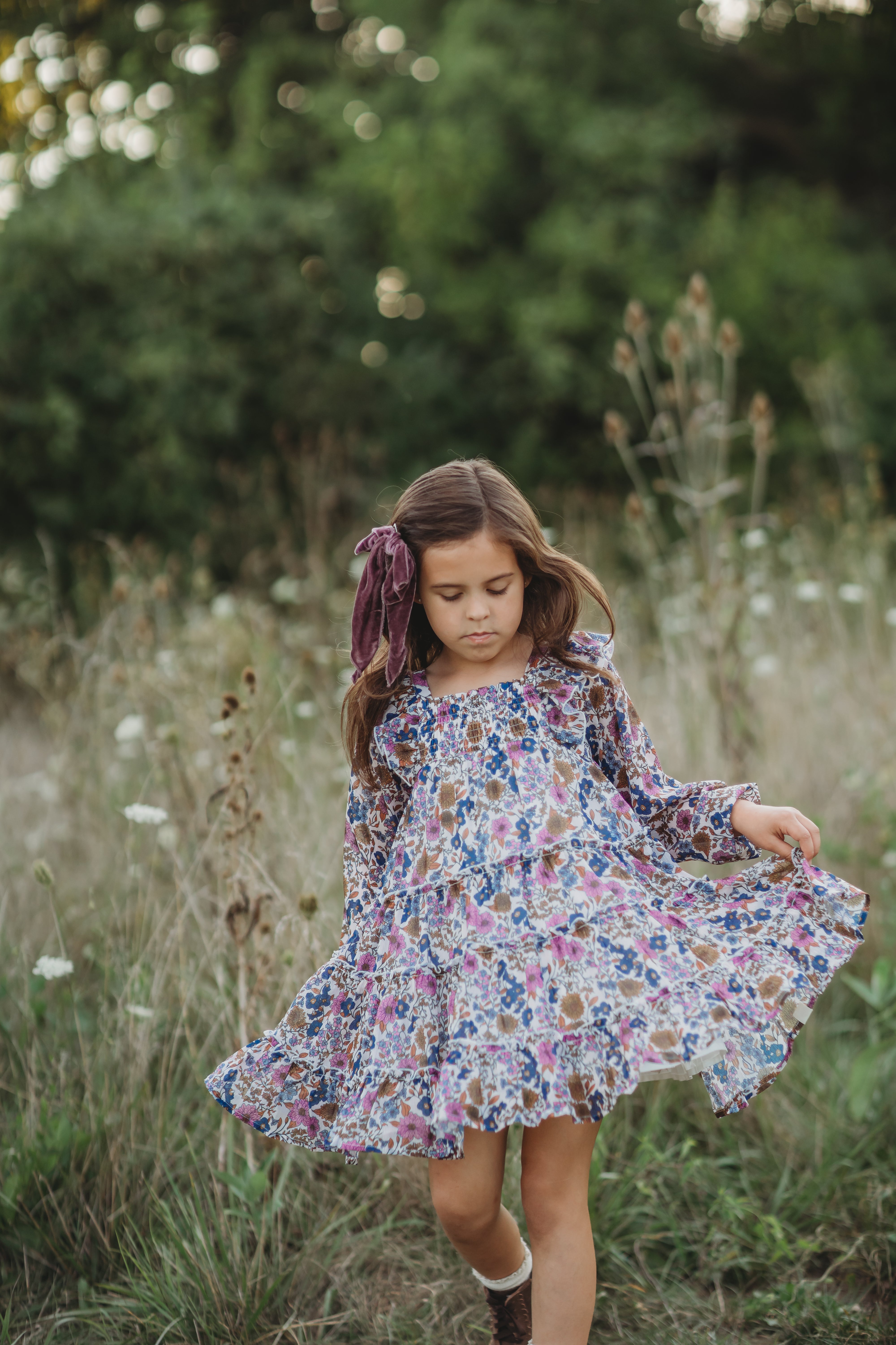 Brielle Shimmer Dress - Violet Fields