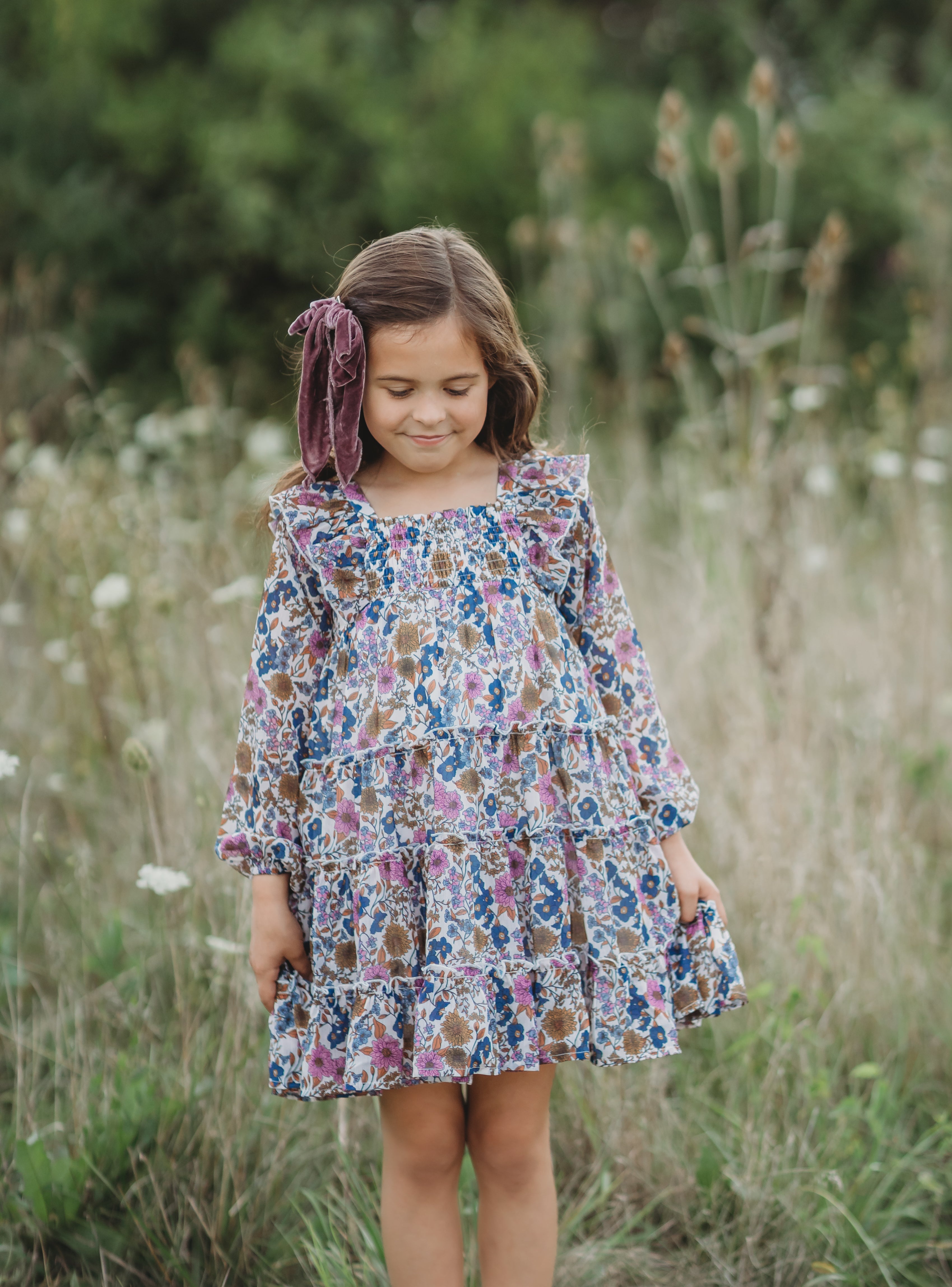 Brielle Shimmer Dress - Violet Fields