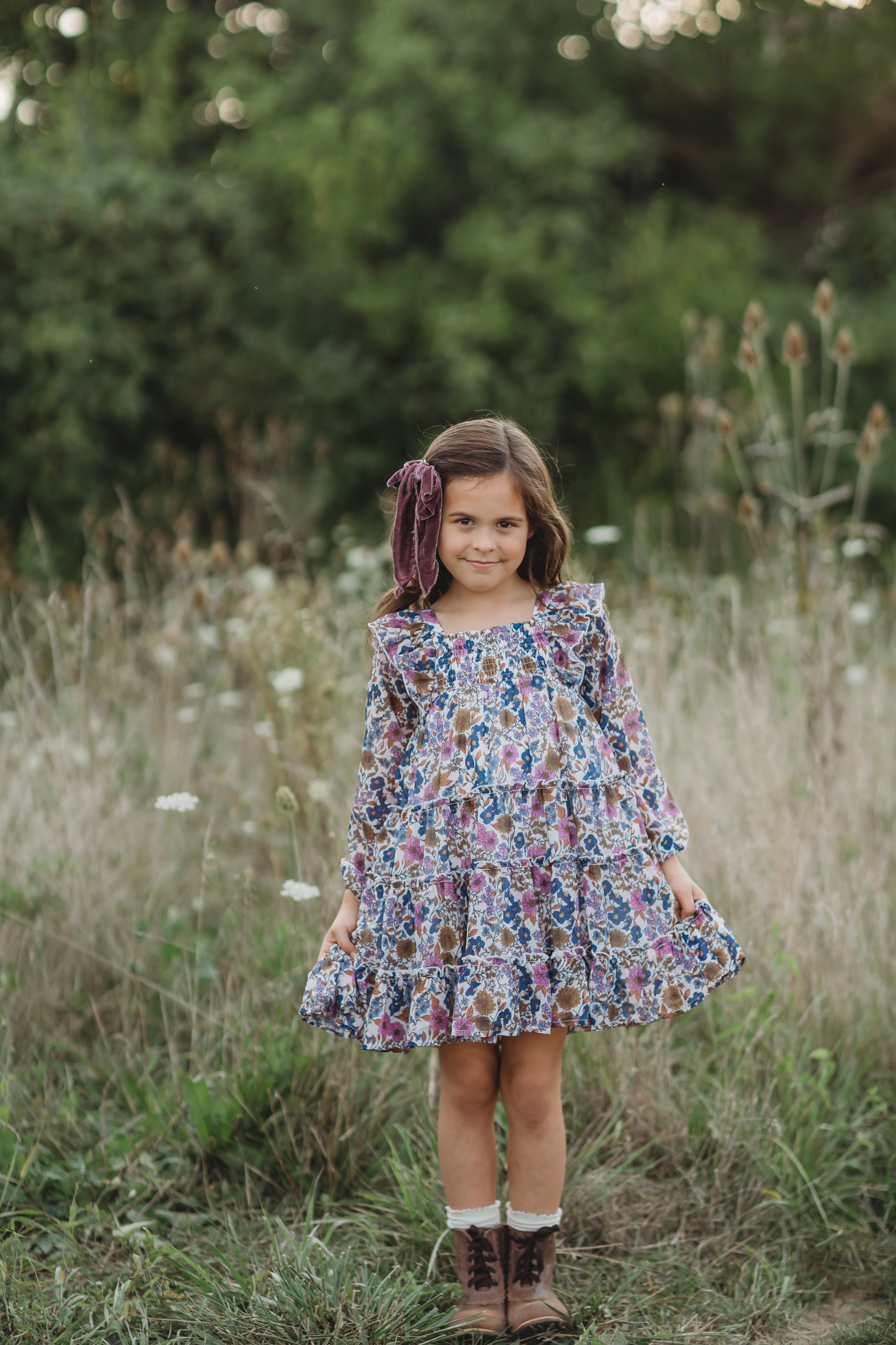 Brielle Shimmer Dress - Violet Fields