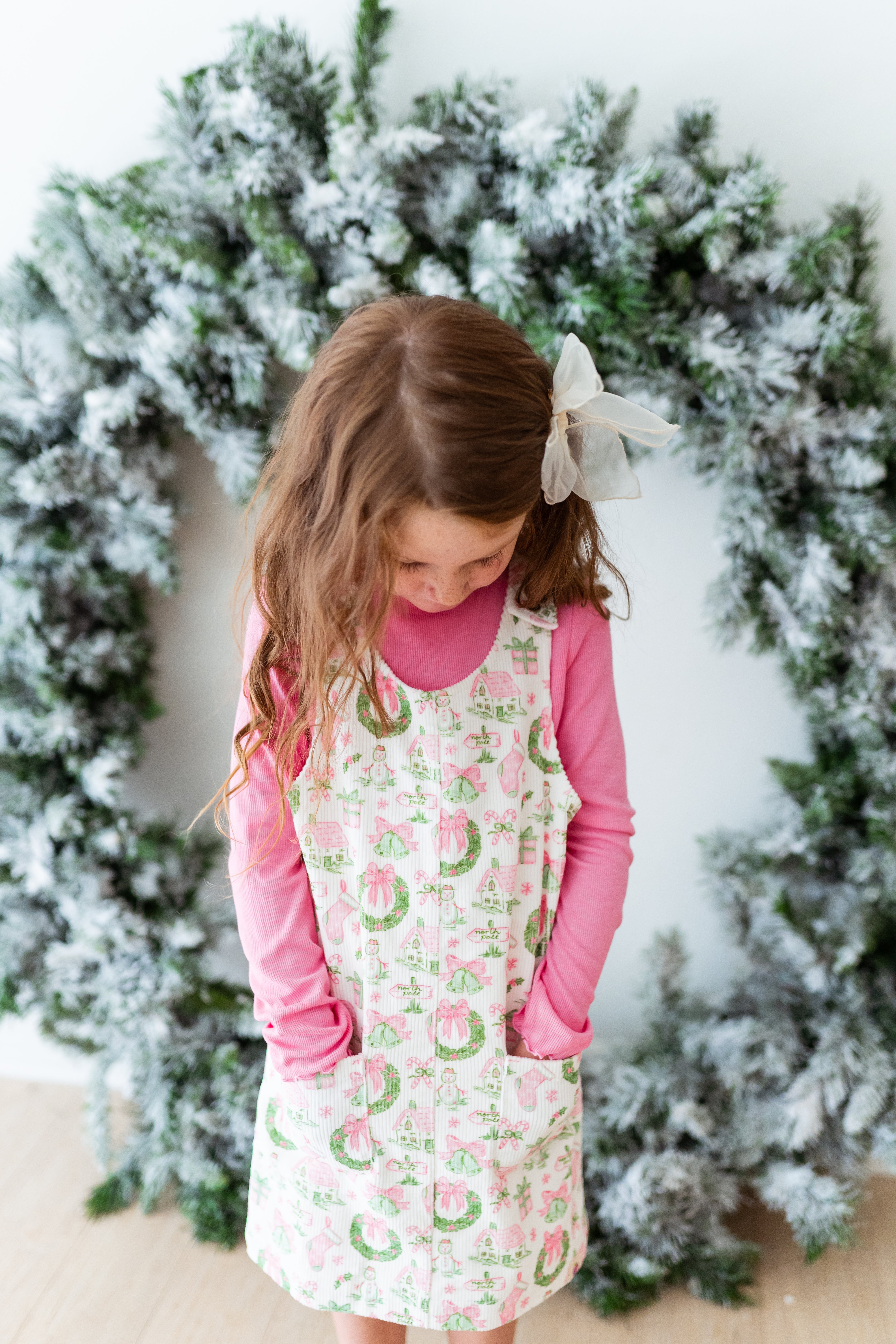 Parker Corduroy Jumper Set -Little Pink Christmas (PRE-ORDER)