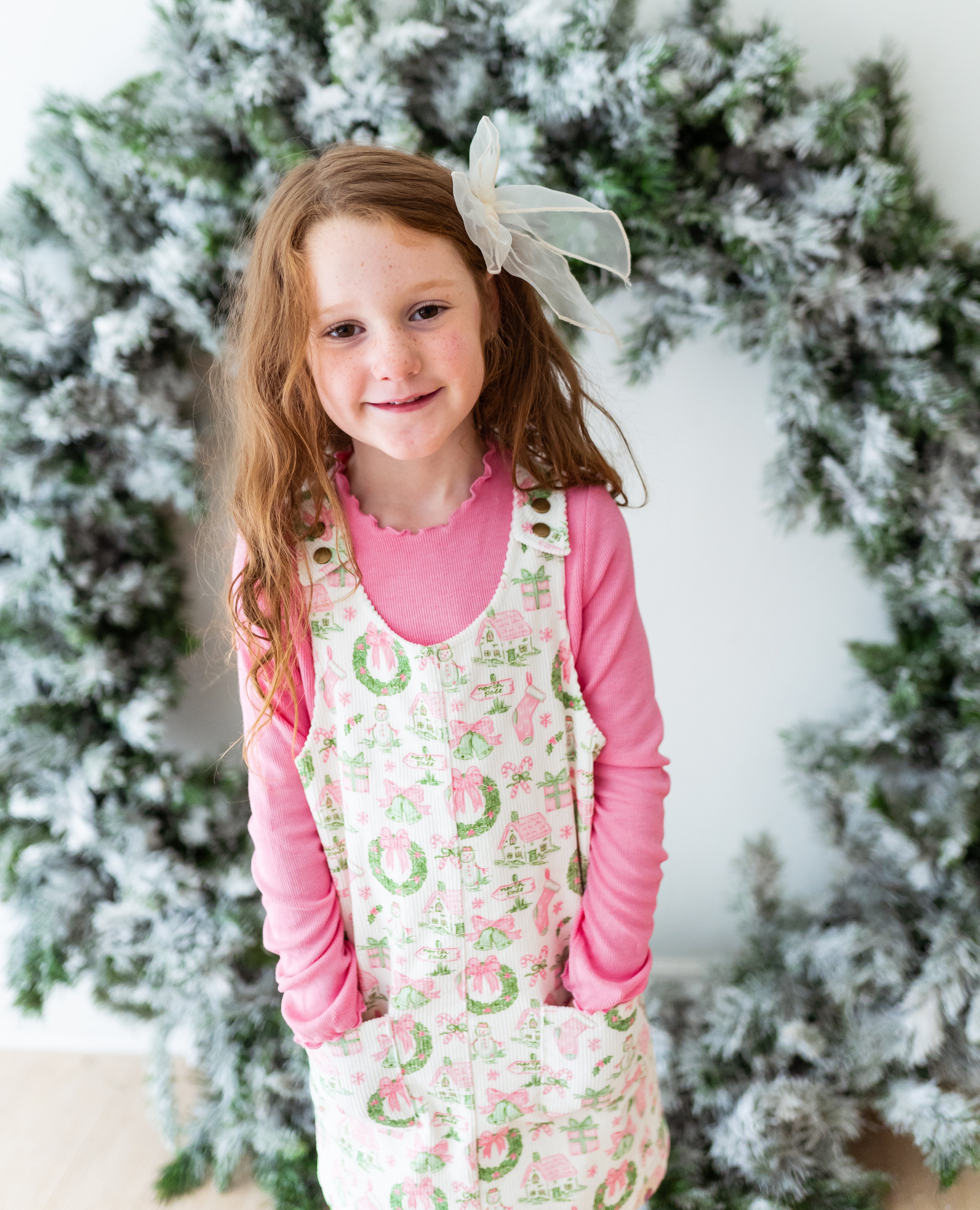 Parker Corduroy Jumper Set -Little Pink Christmas (PRE-ORDER)