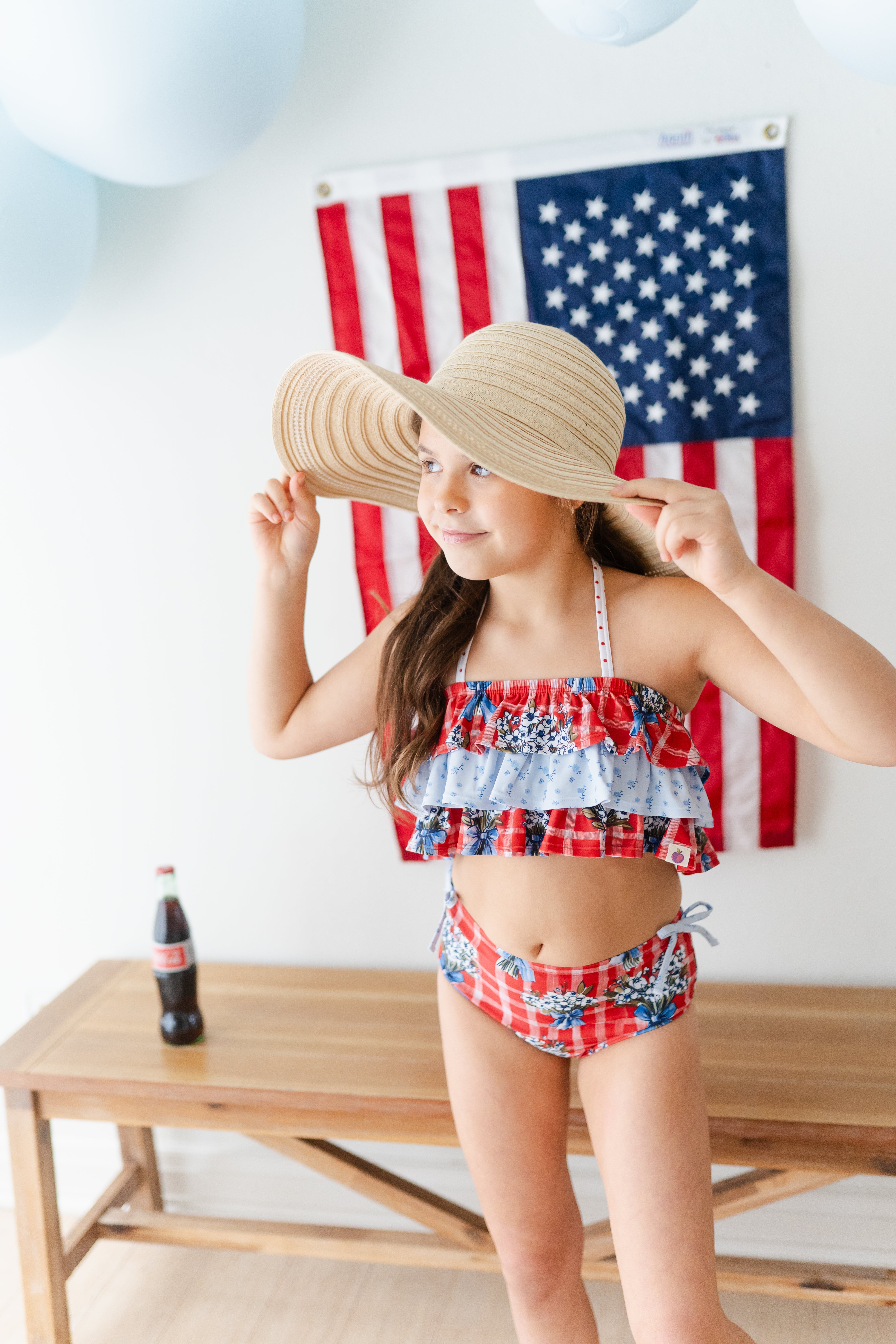 Ruffle Swimsuit - Patriotic Picnic