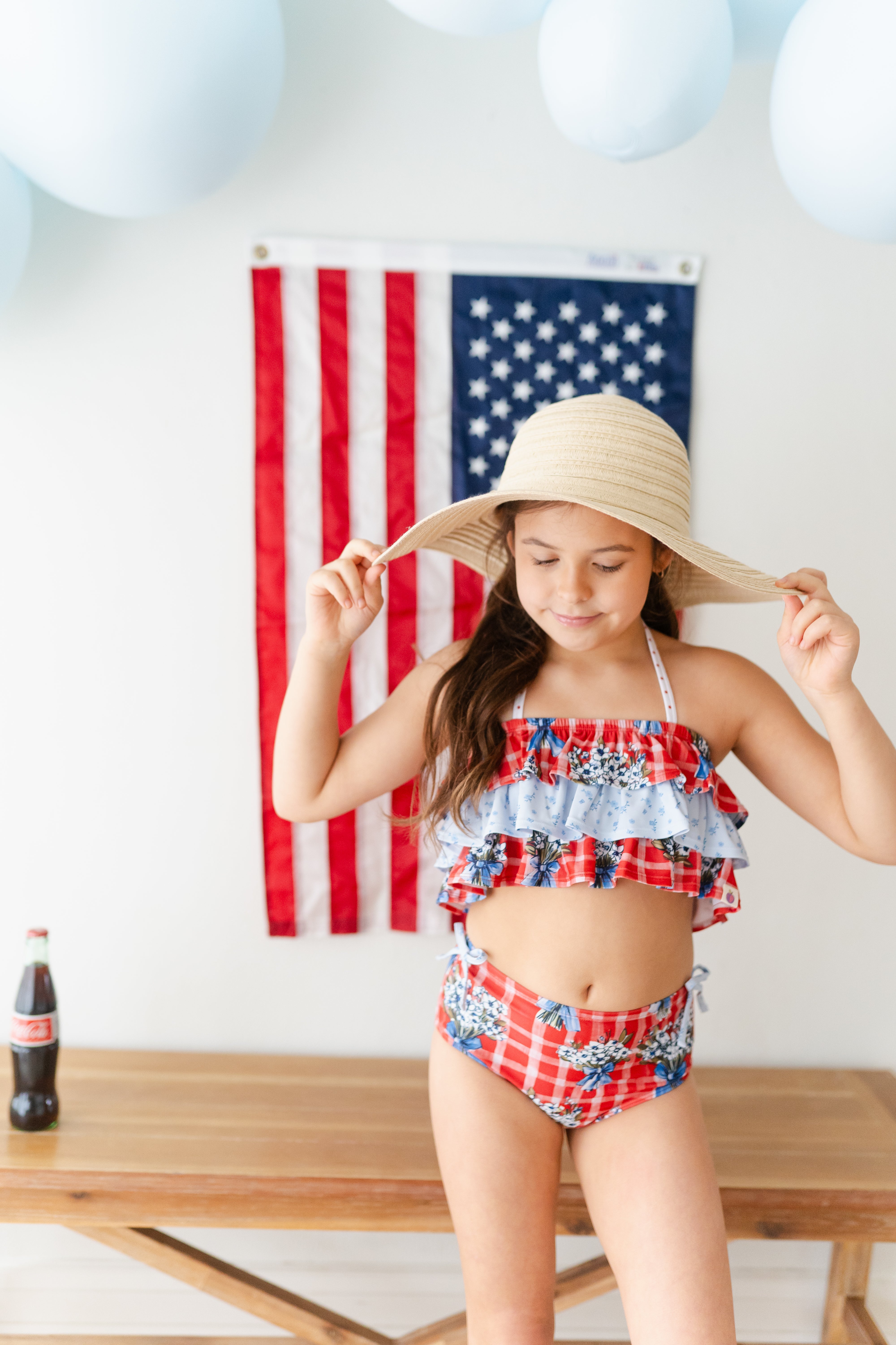Ruffle Swimsuit - Patriotic Picnic