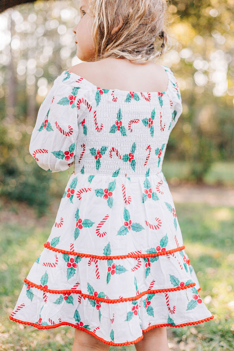 Puff Sleeve Smocked Gingham Dress - Peppermint