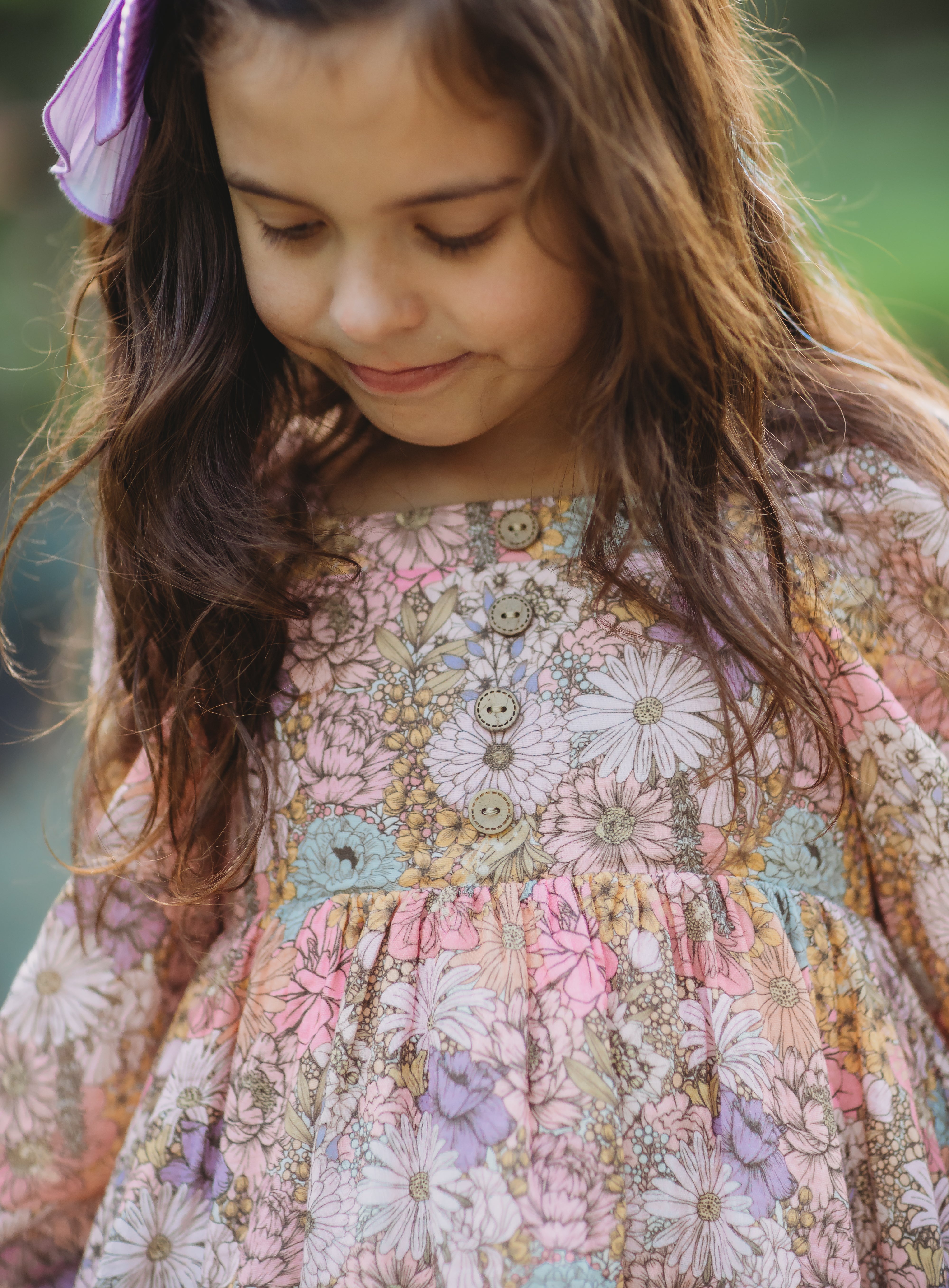 Puff Sleeve Gauze Dress - Dusky Dahlia
