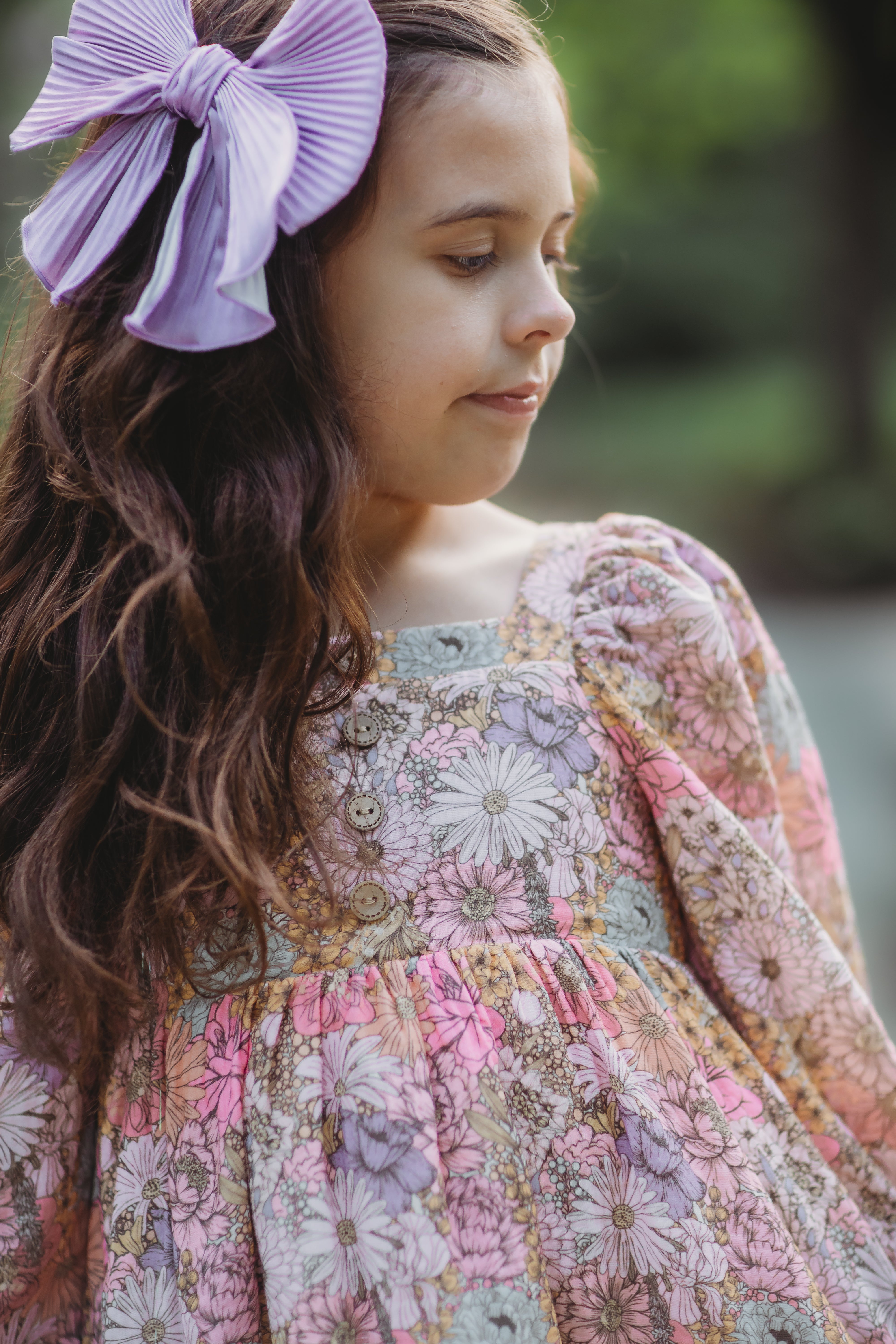 Puff Sleeve Gauze Dress - Dusky Dahlia
