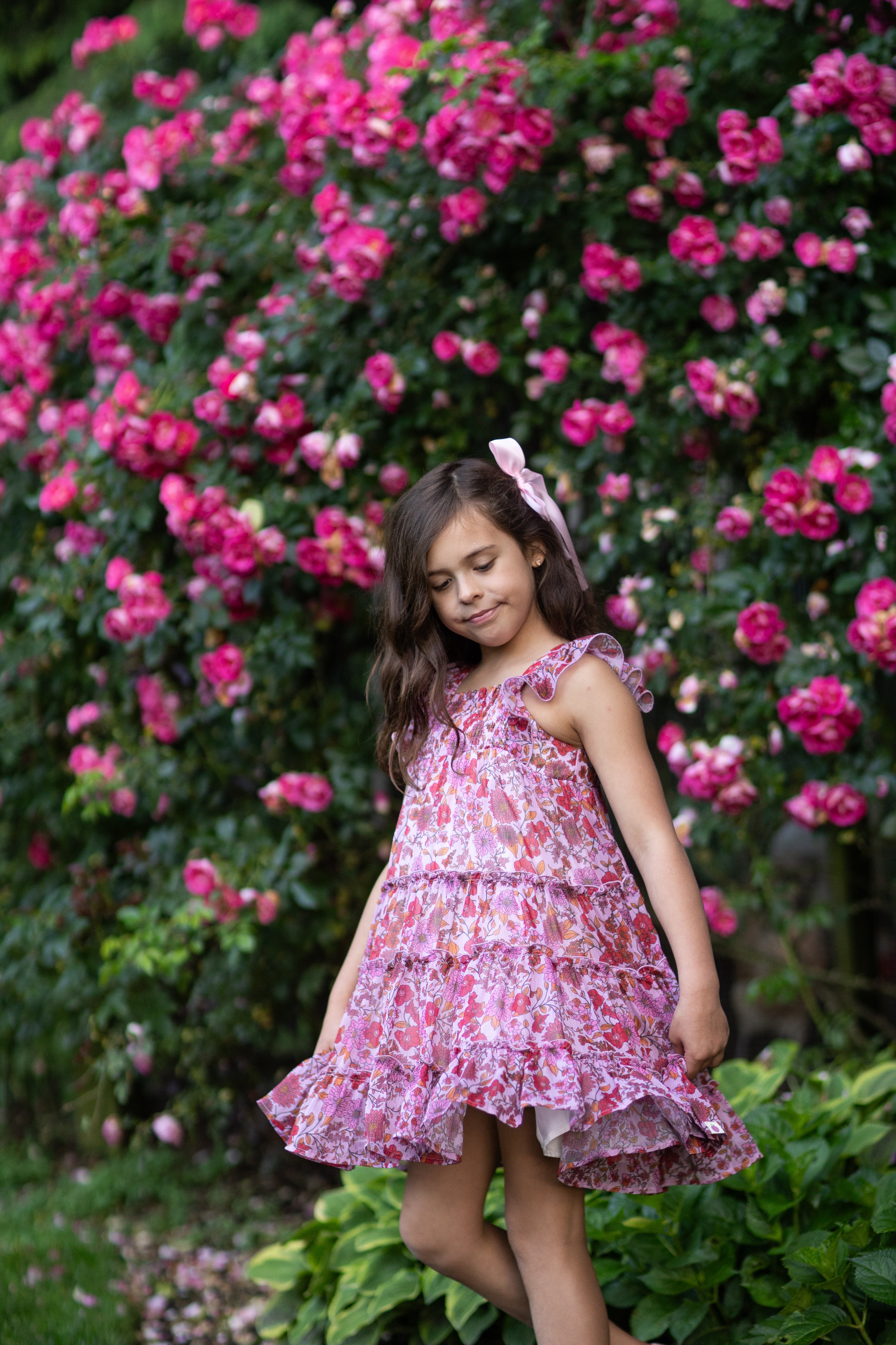 Brielle Shimmer Dress - Rosewood