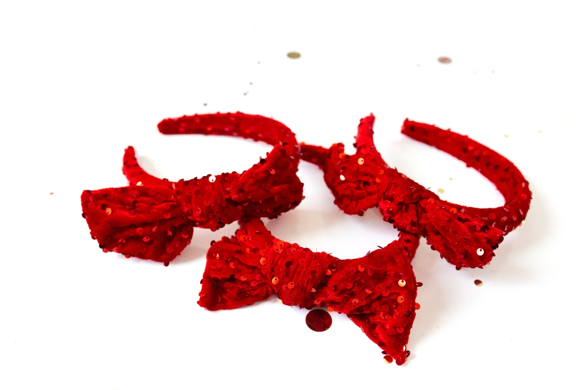 Sequin Headband - Red Haute