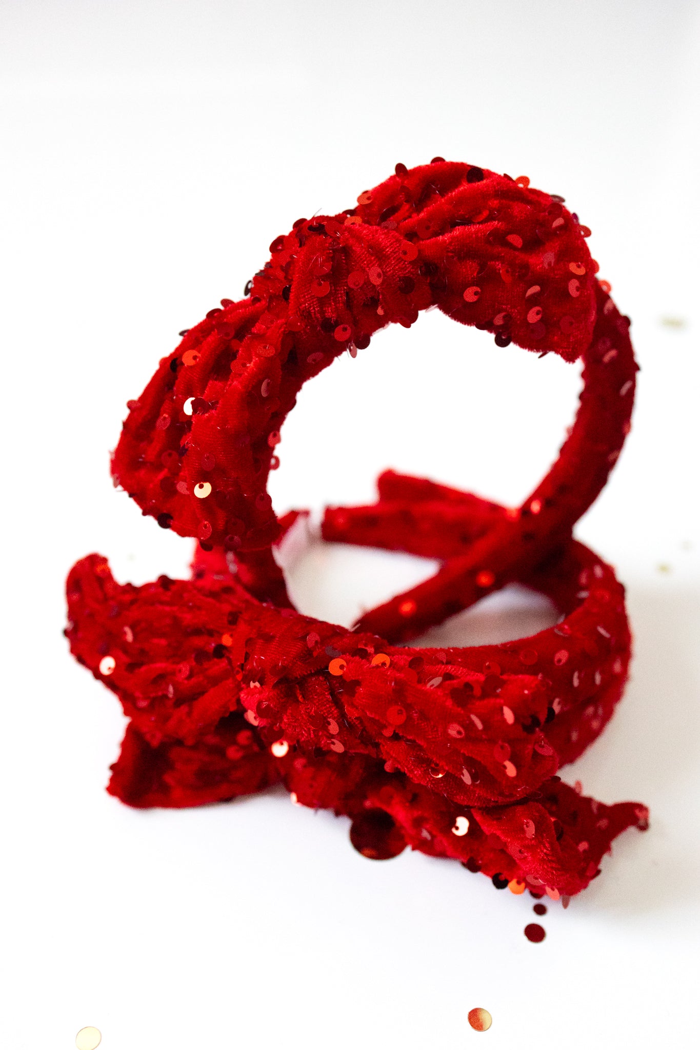 Sequin Headband - Red Haute