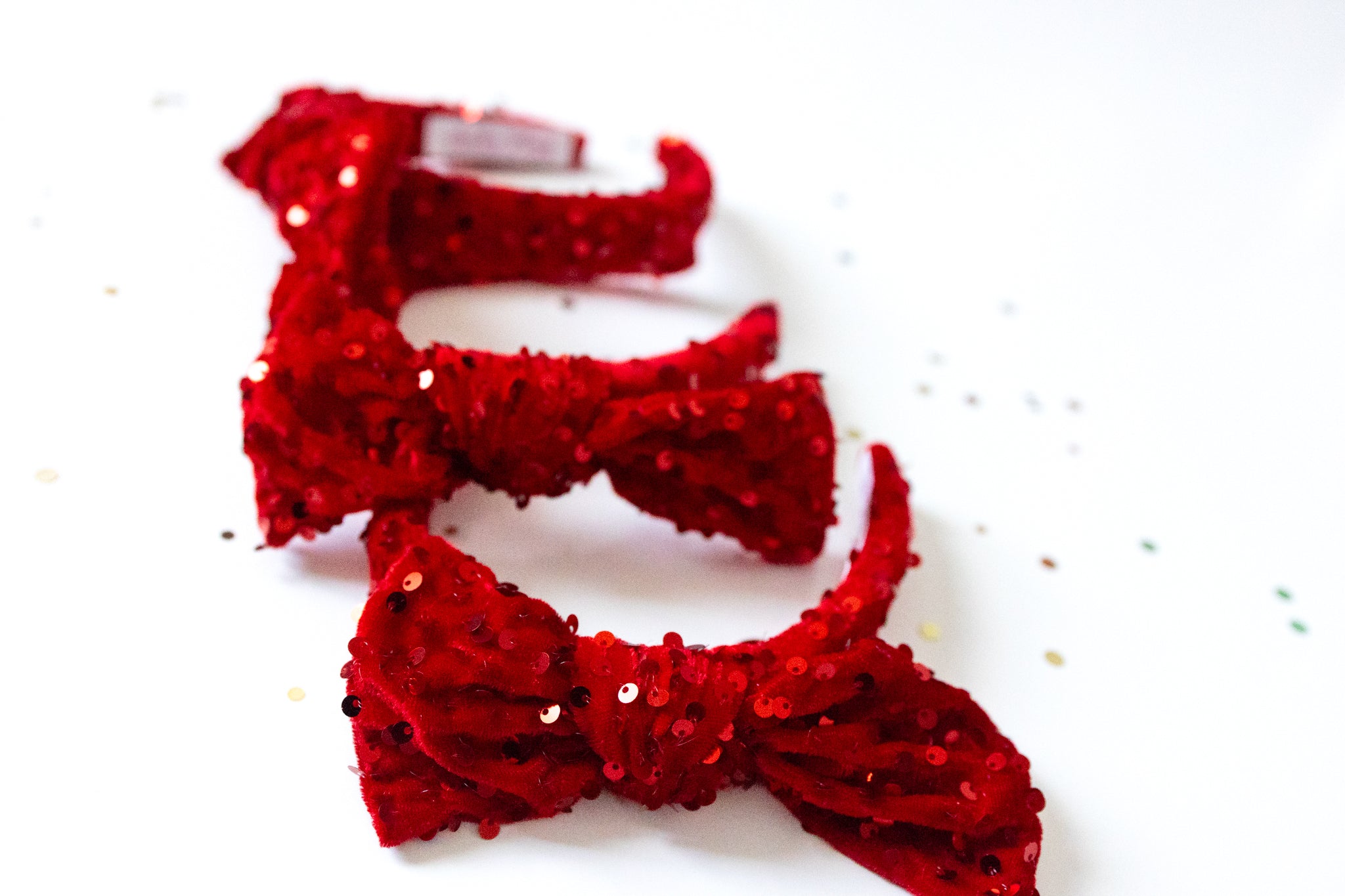 Sequin Headband - Red Haute