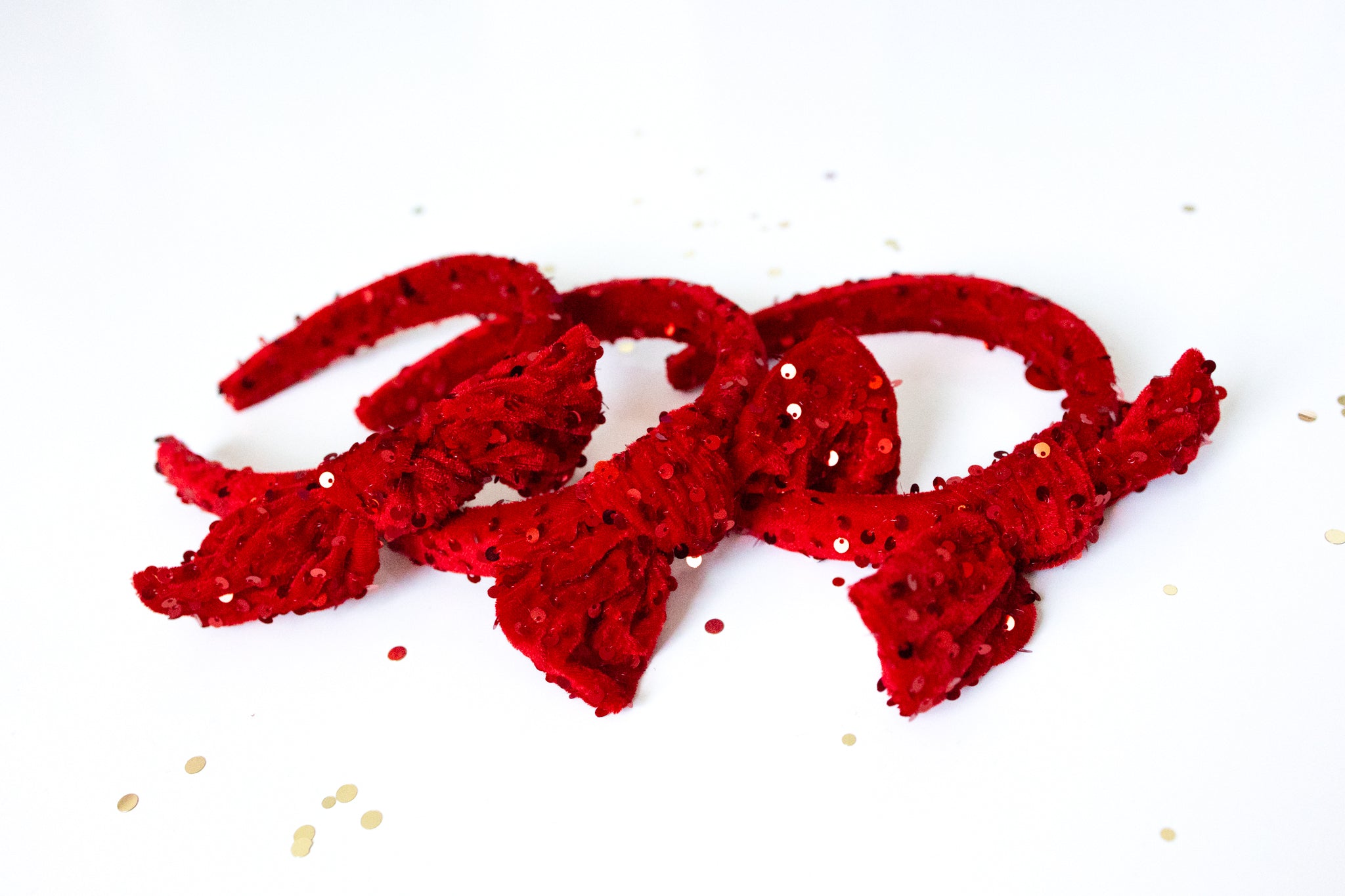 Sequin Headband - Red Haute