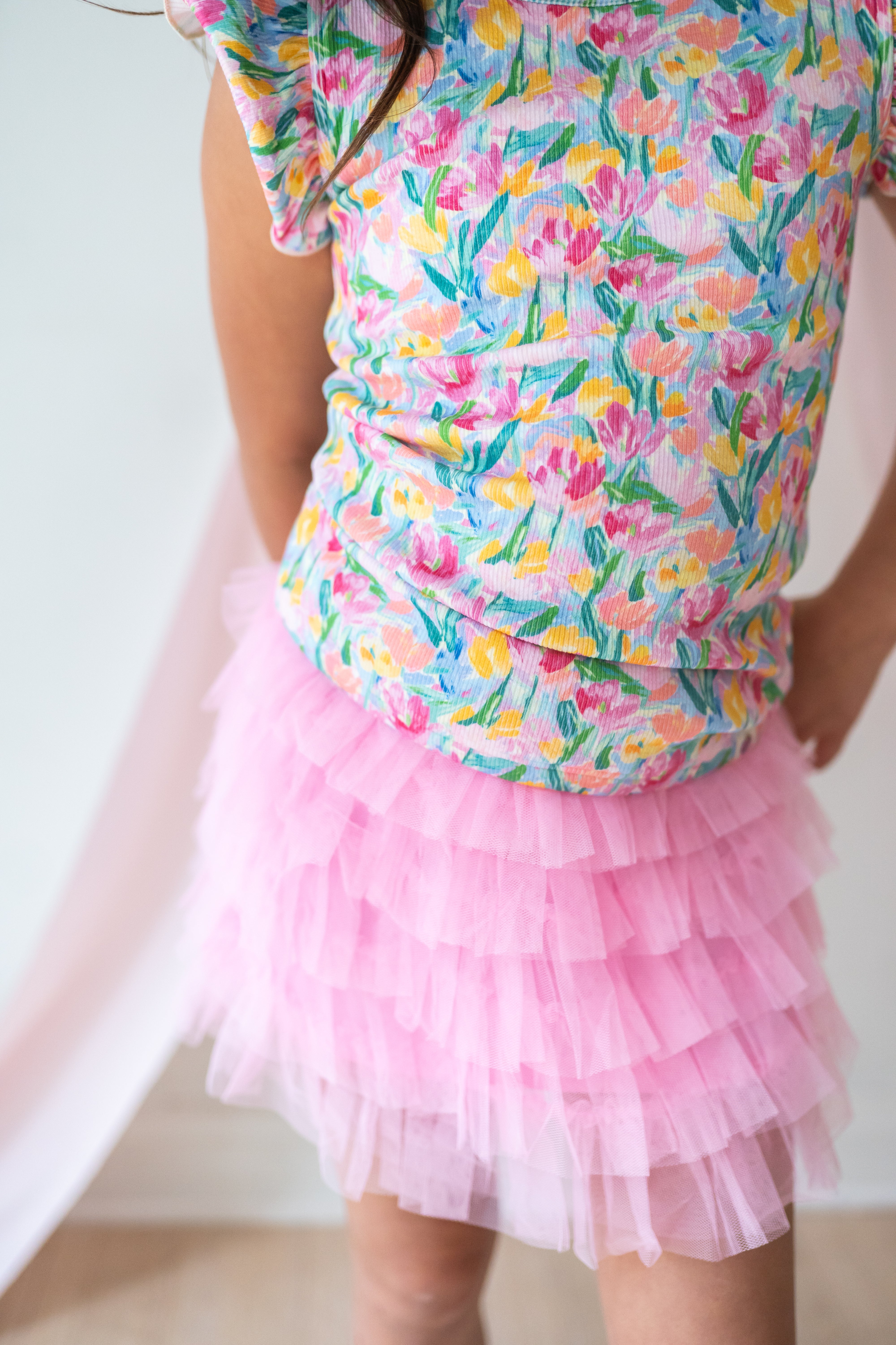 Ribbed Ruffle Top - Tulip Twirl