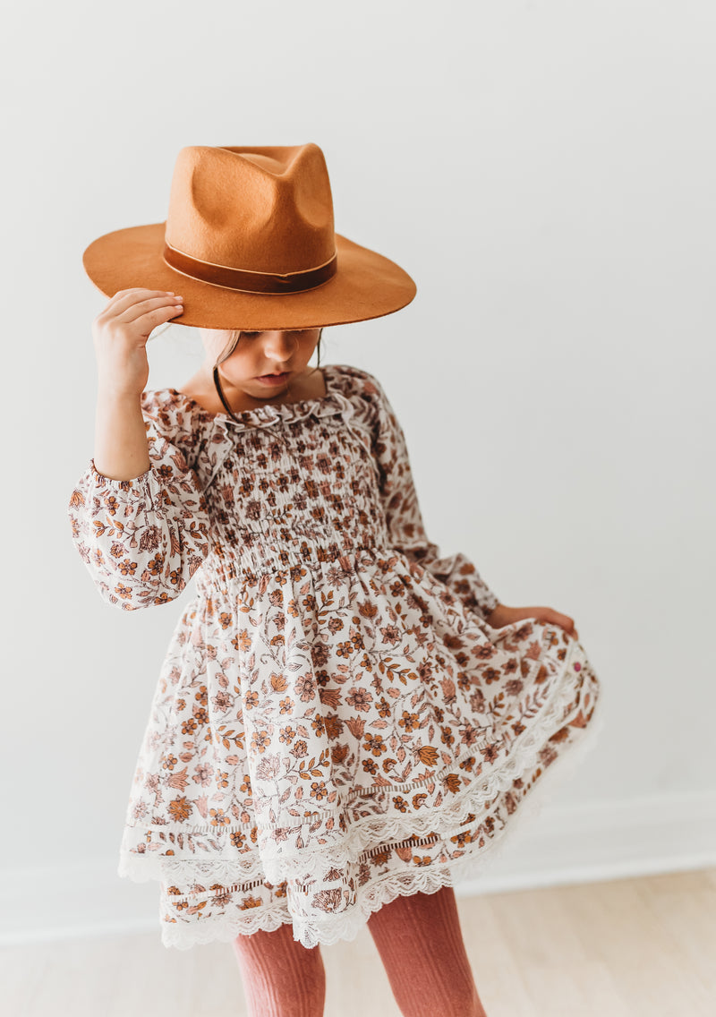 Ura Clip Dot Dress - Spiced Peach