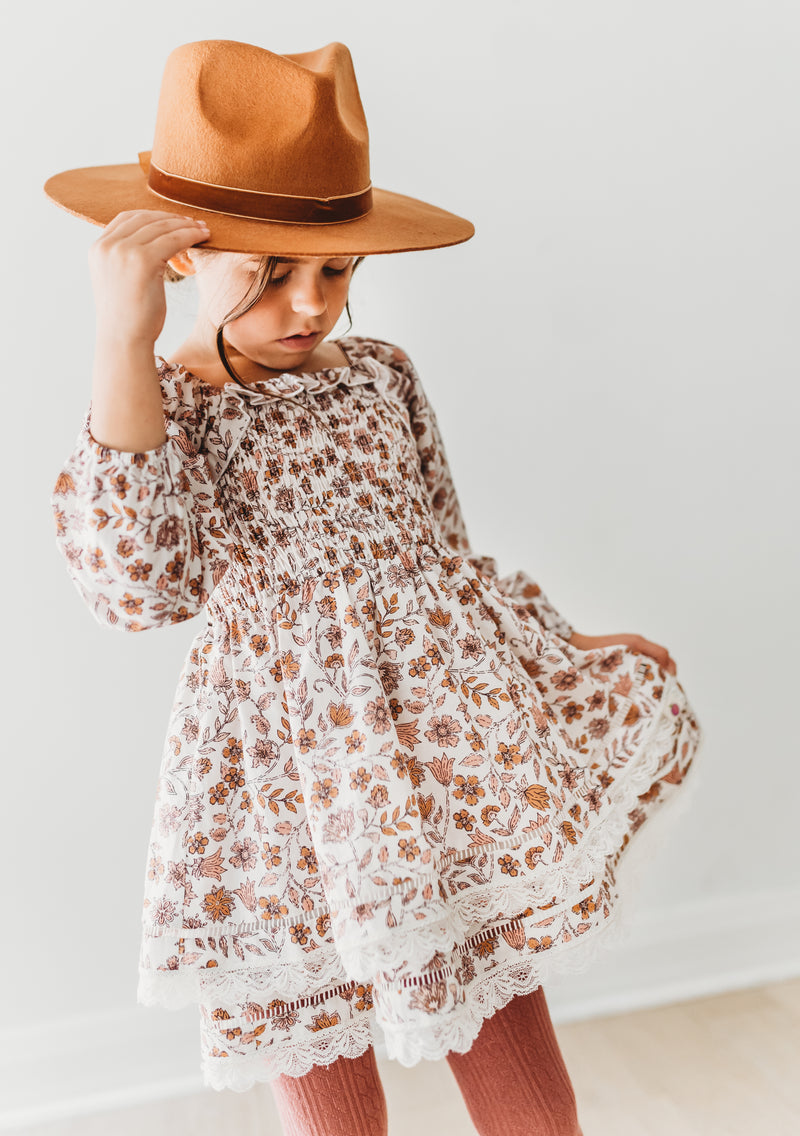 Ura Clip Dot Dress - Spiced Peach